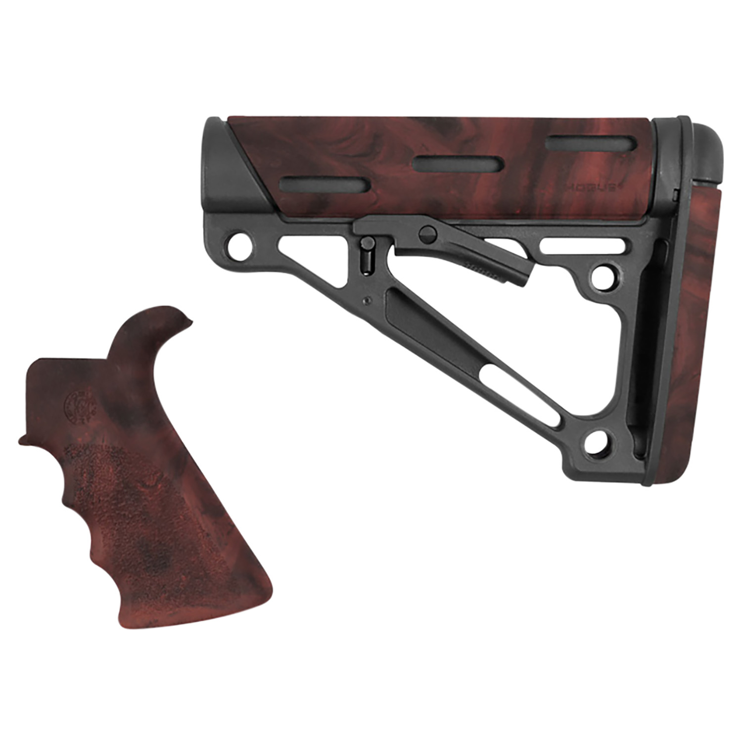 Hogue AR15/M16 Kit Finger Groove Beaver Tail Stock Red Lava