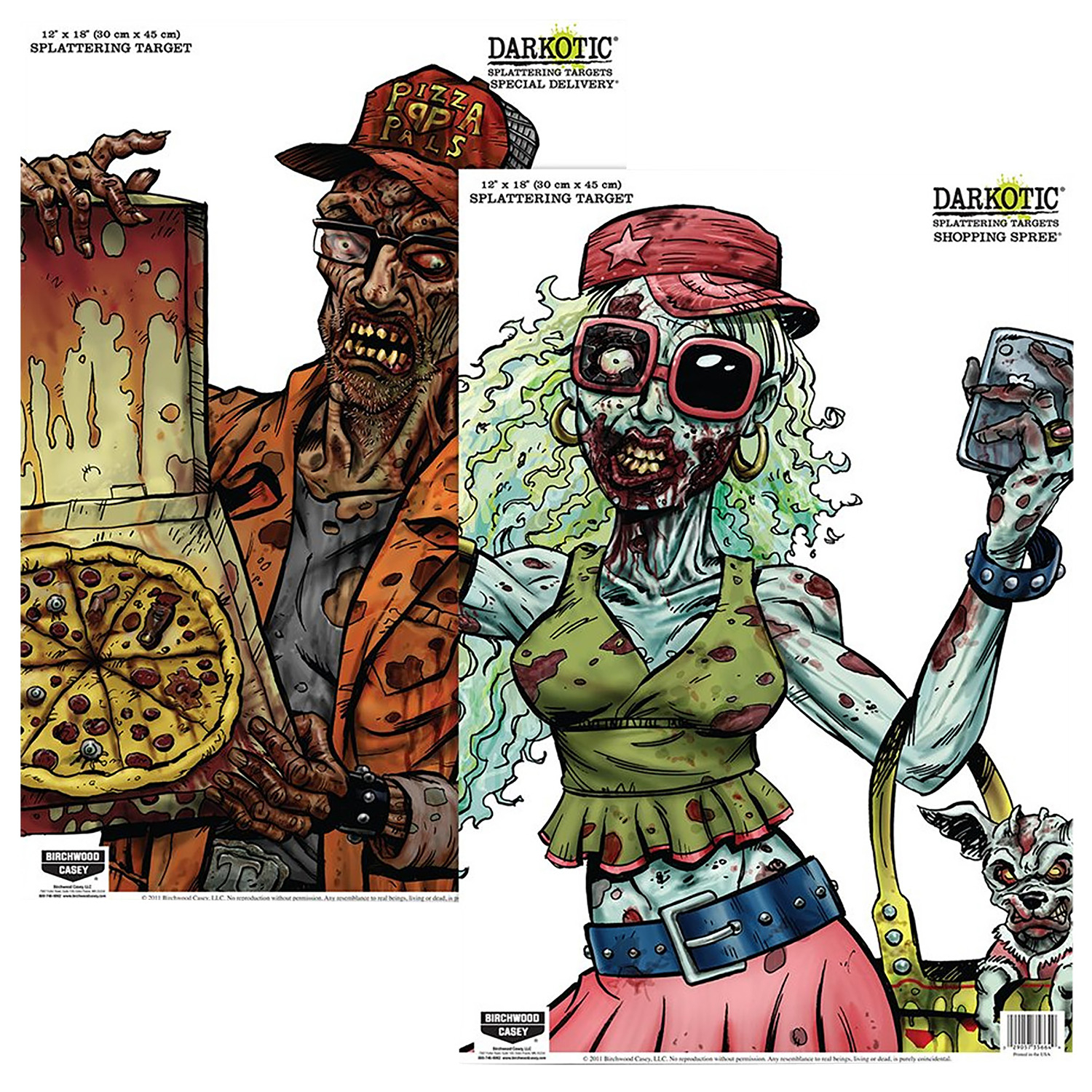 Birchwood Casey Darkotic Zombie Target 12X18 Multi-color 8 Pack