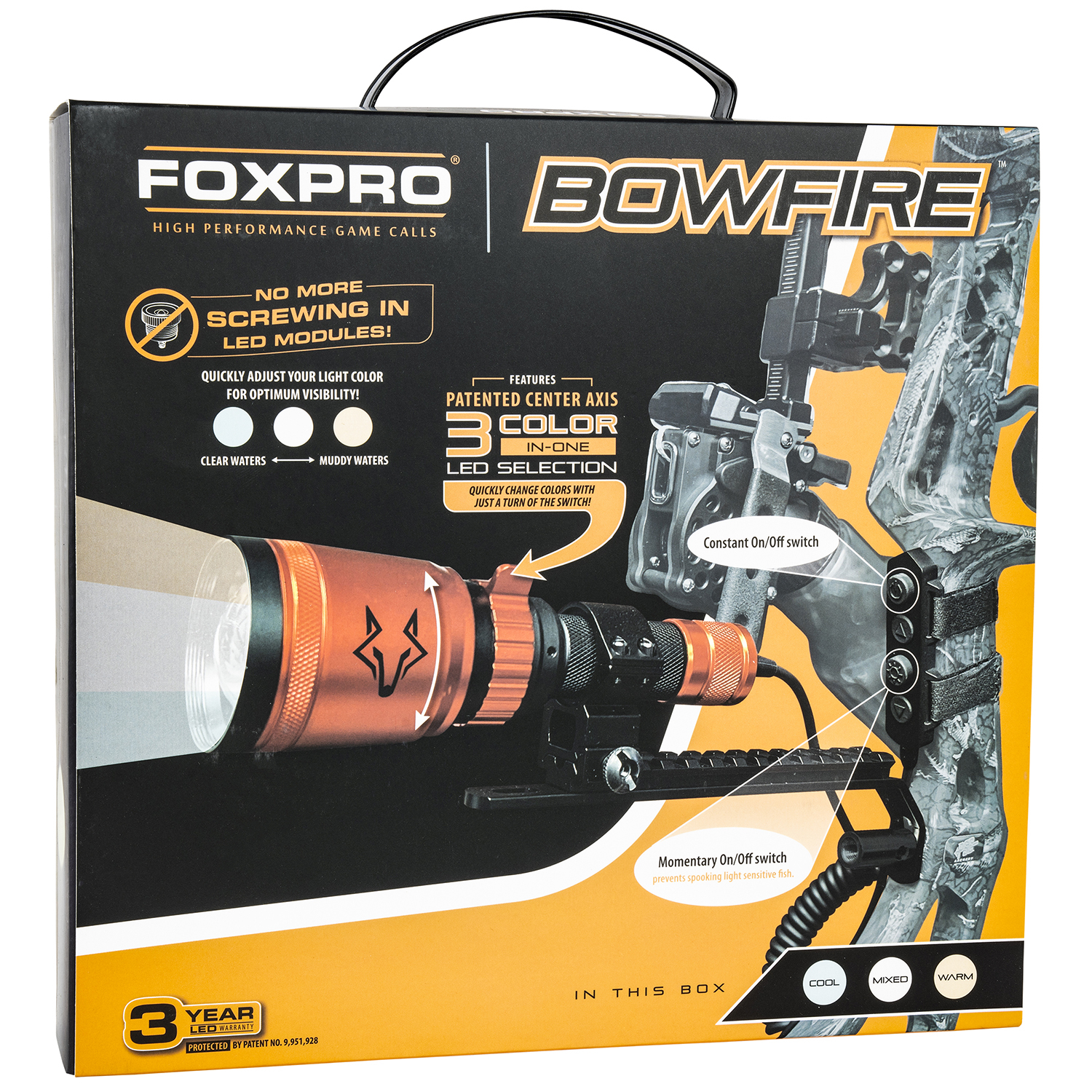 Foxpro Bowfire Bow Fishing Light - Black/orange Led - Image 2