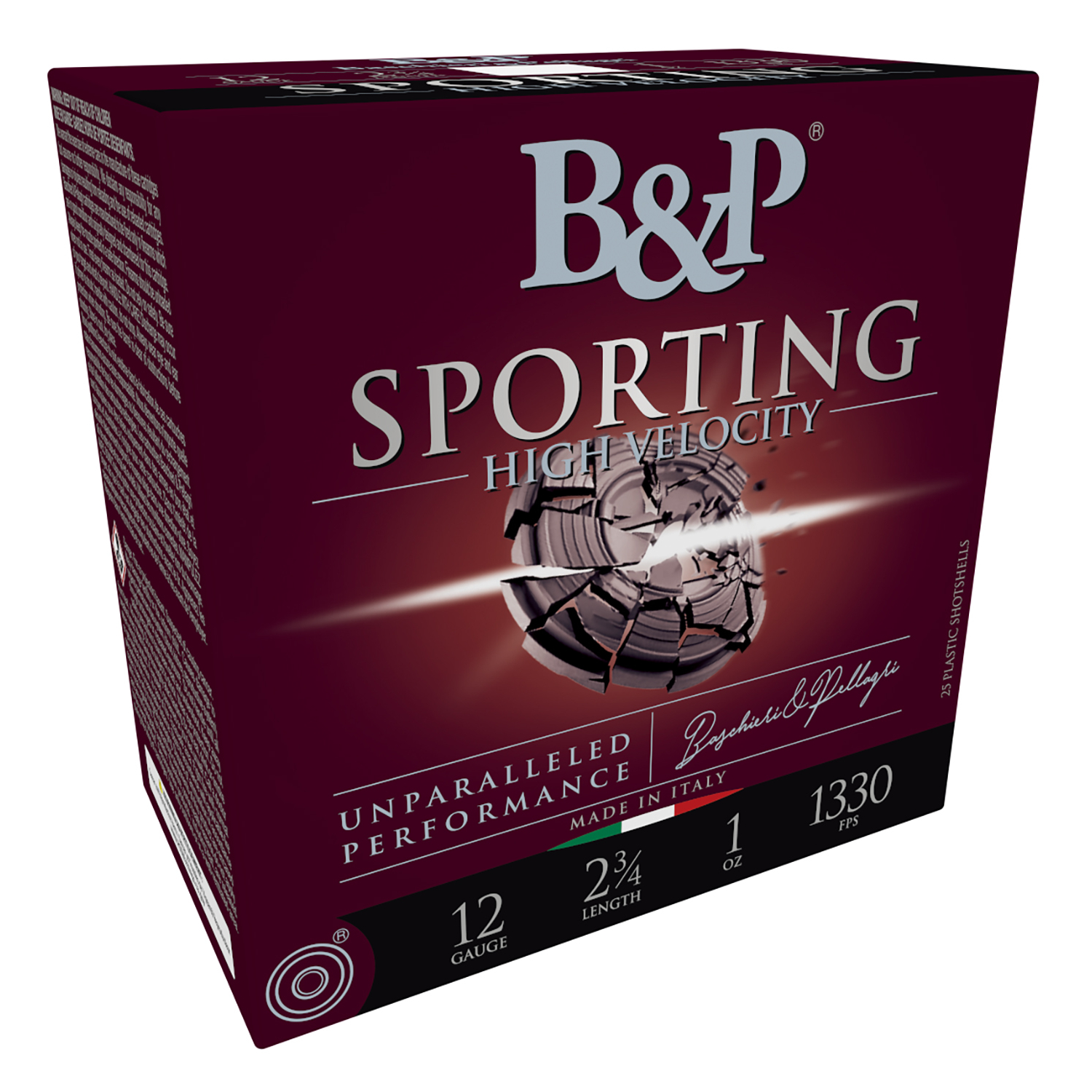 B&p 12B1SCH8 Sporting Clay 12 Gauge 2.75 1OZ 8 Shot 25/10