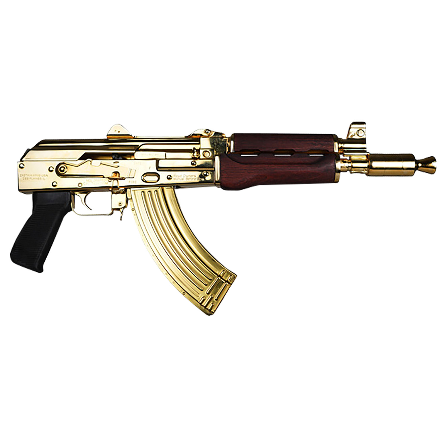 Zastava ZPAP92 7.62X39MM 30+1 10IN Gold Plated Pistol