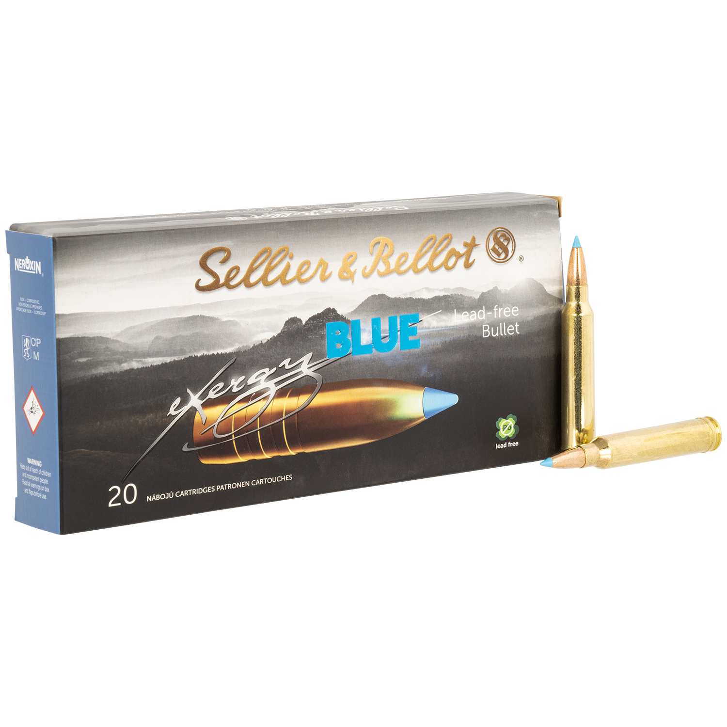S&b Exergy Blue Solid Copper 300 Win Mag 180GR 20/RD