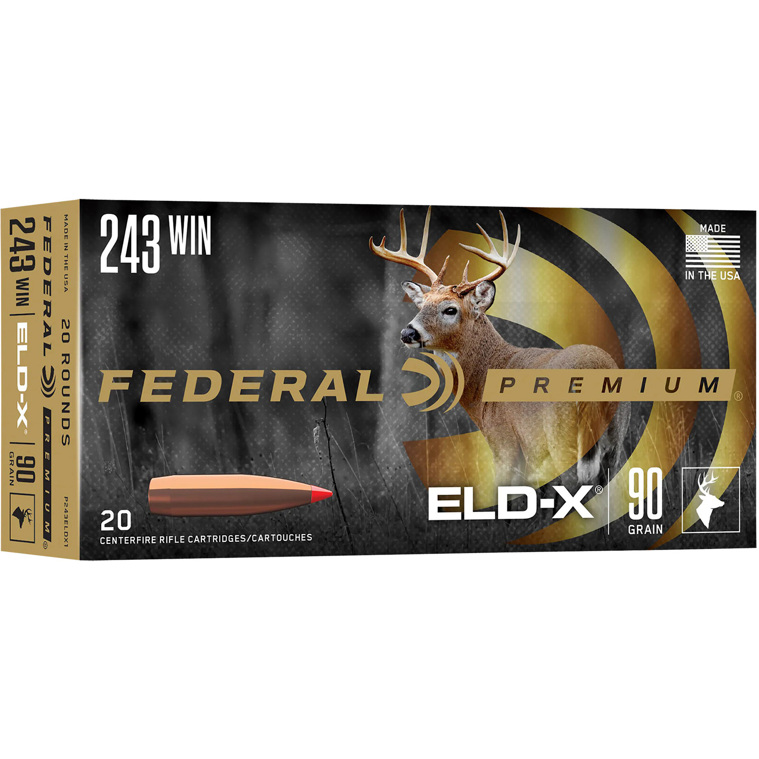 Federal Premium Eld-x 243 Win 90 Gr 20 Rd