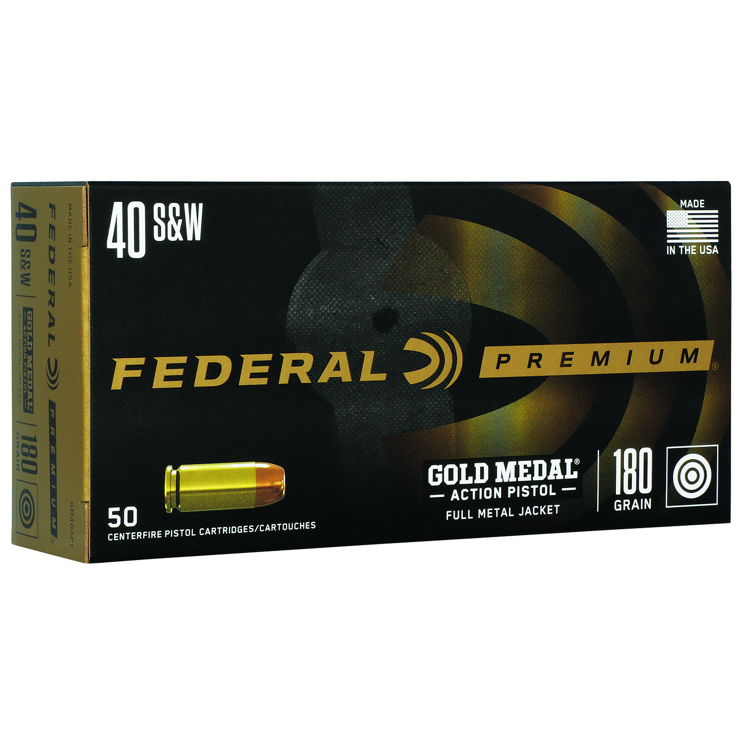 Federal Gold Medal 40 S&w 180GR Fmj Pistol Ammo 50RD