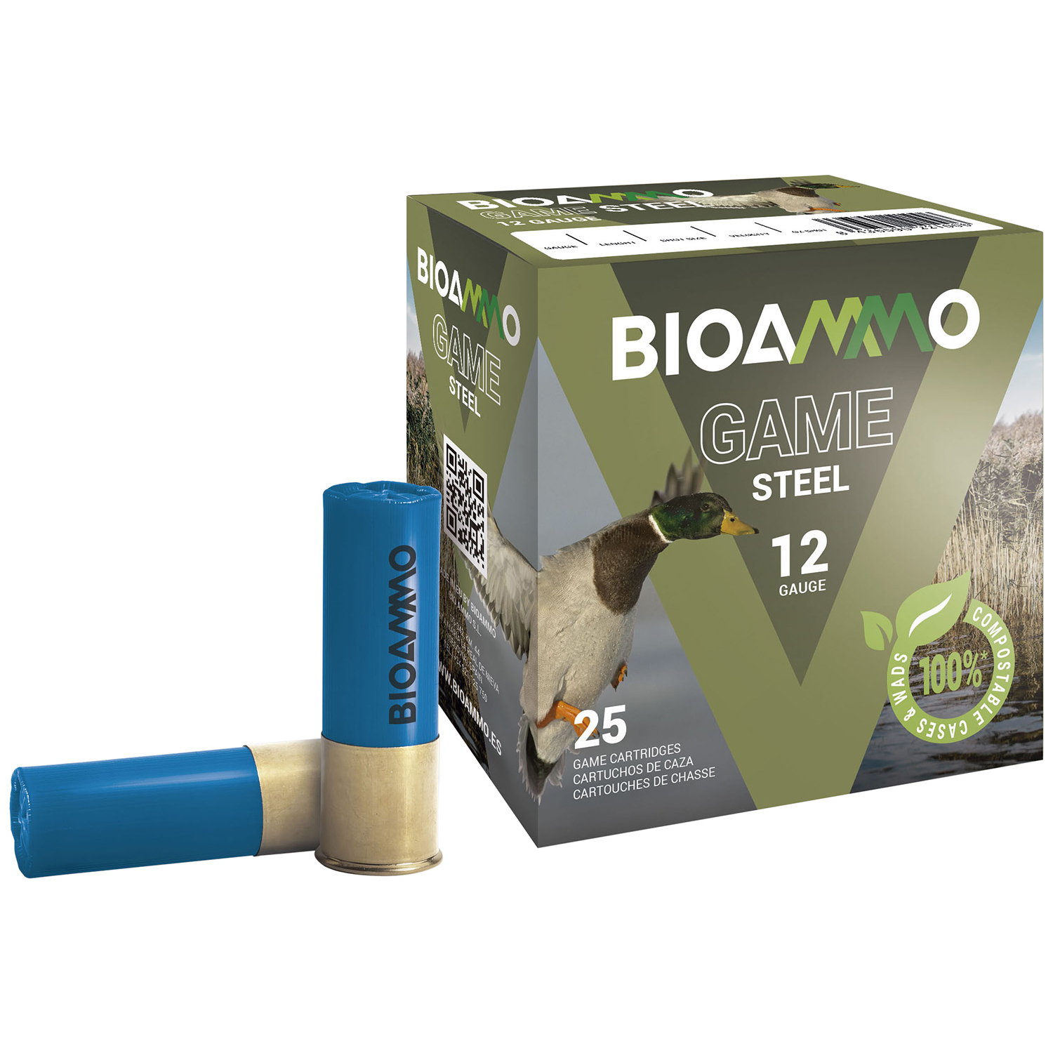 Bioammo 12 Ga 1 Oz 3 Shot Steel Waterfowl Ammo 25 Rd/box