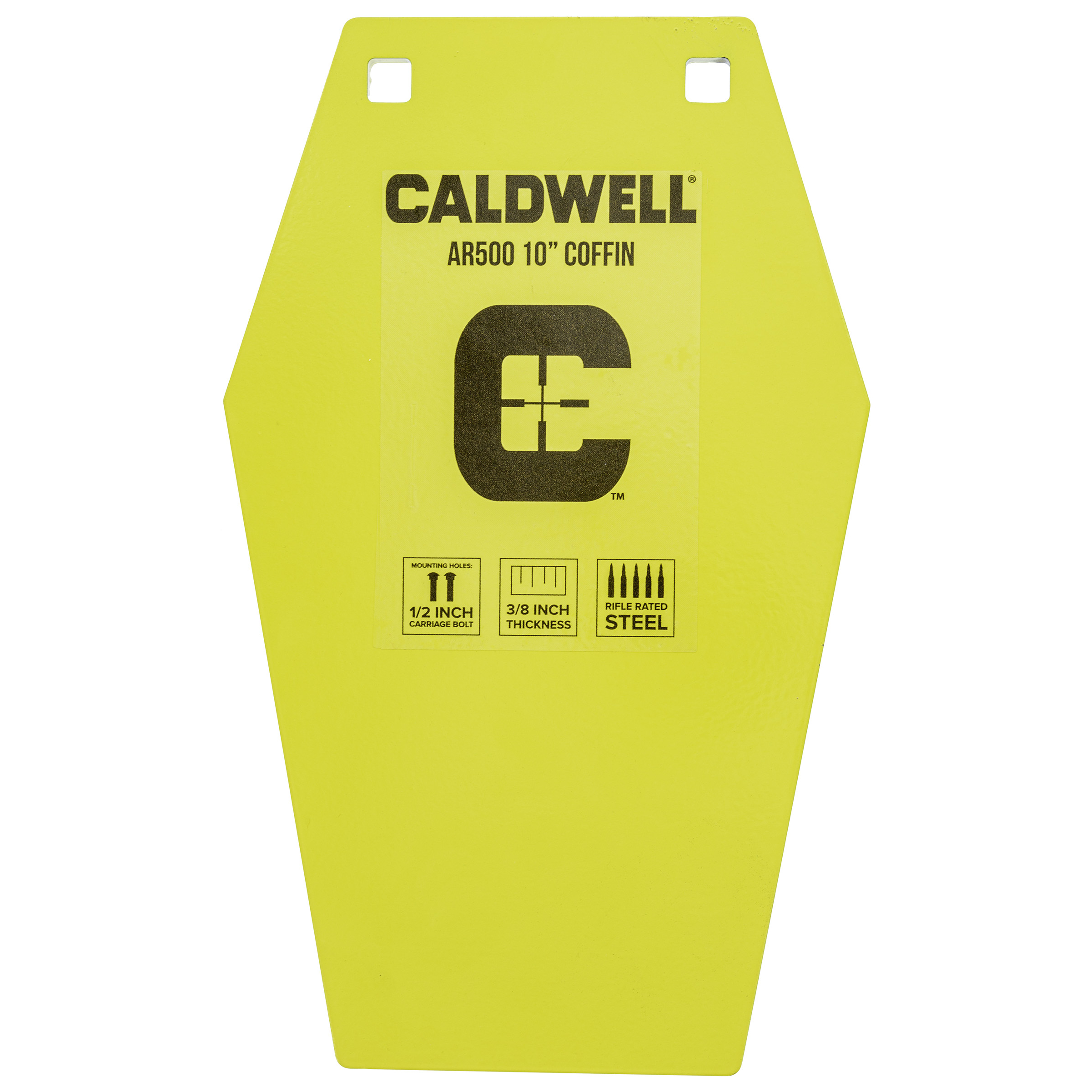 Caldwell AR500 10 Coffin Target - Yellow Powder Coat