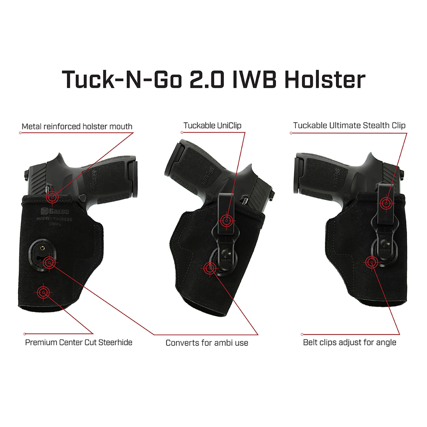 Galco TUC890B Tuck-n-go 2.0 Black Leather Holster Ruger MAX-9 - Image 4