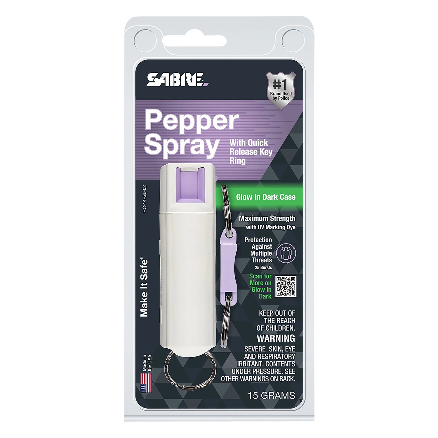 Sabre HC14GL02 Glow in the Dark Pepper Spray 0.54 Oz - Image 2