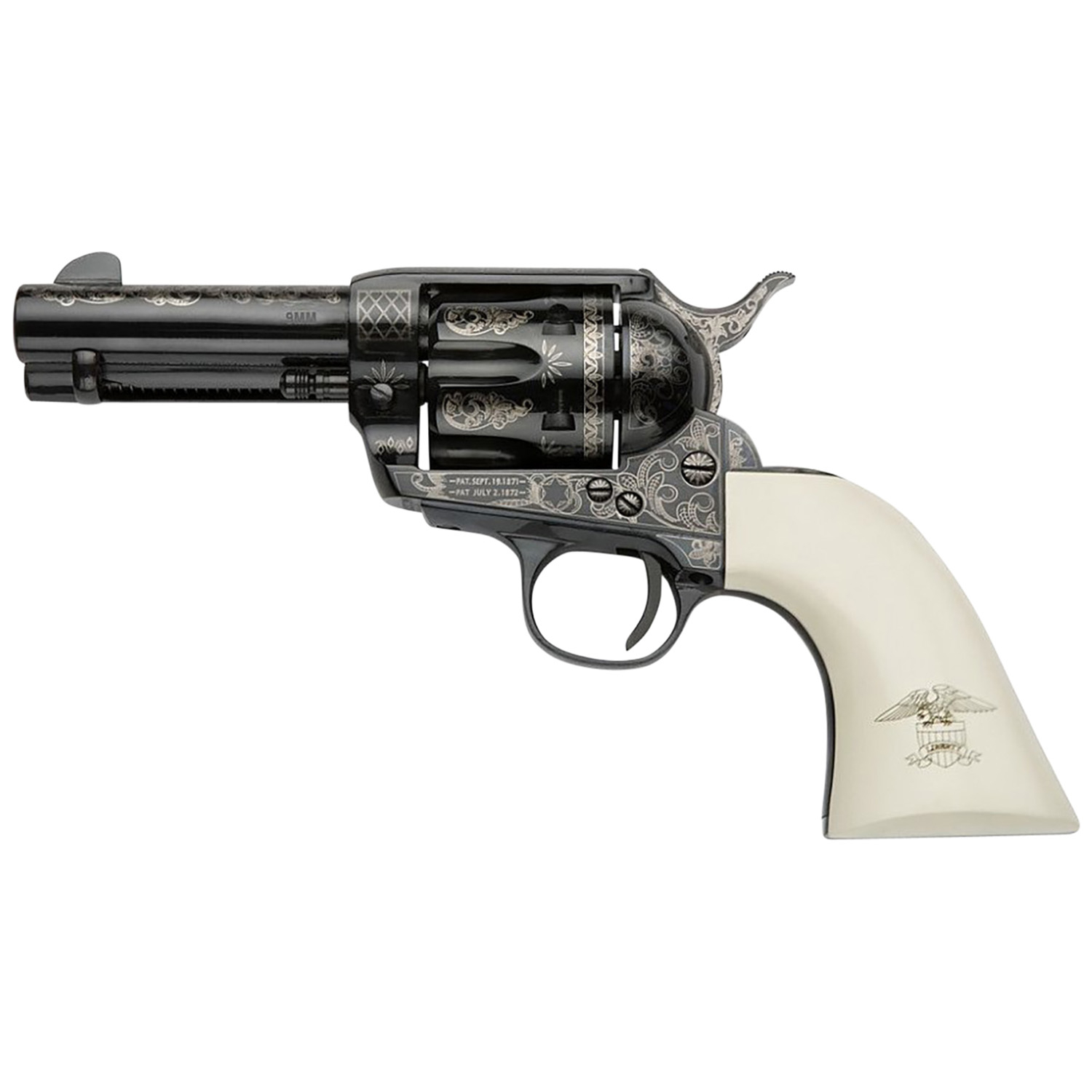 Pietta Liberty 9MM 6RD 3.5 Blued Engraved Steel Frame
