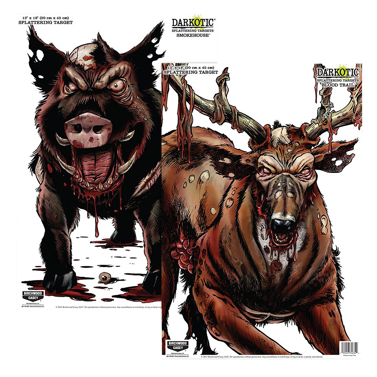 Birchwood Casey Darkotic 12X18 Smokehouse Blood Trail Targets 8P