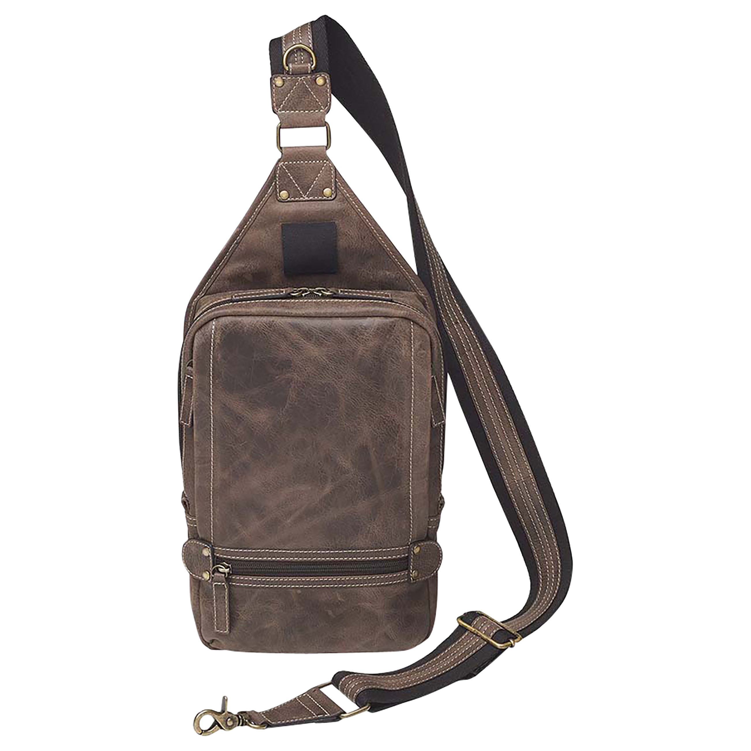 Gtm GTM-CZY/108 Sling Backpack Brown Leather