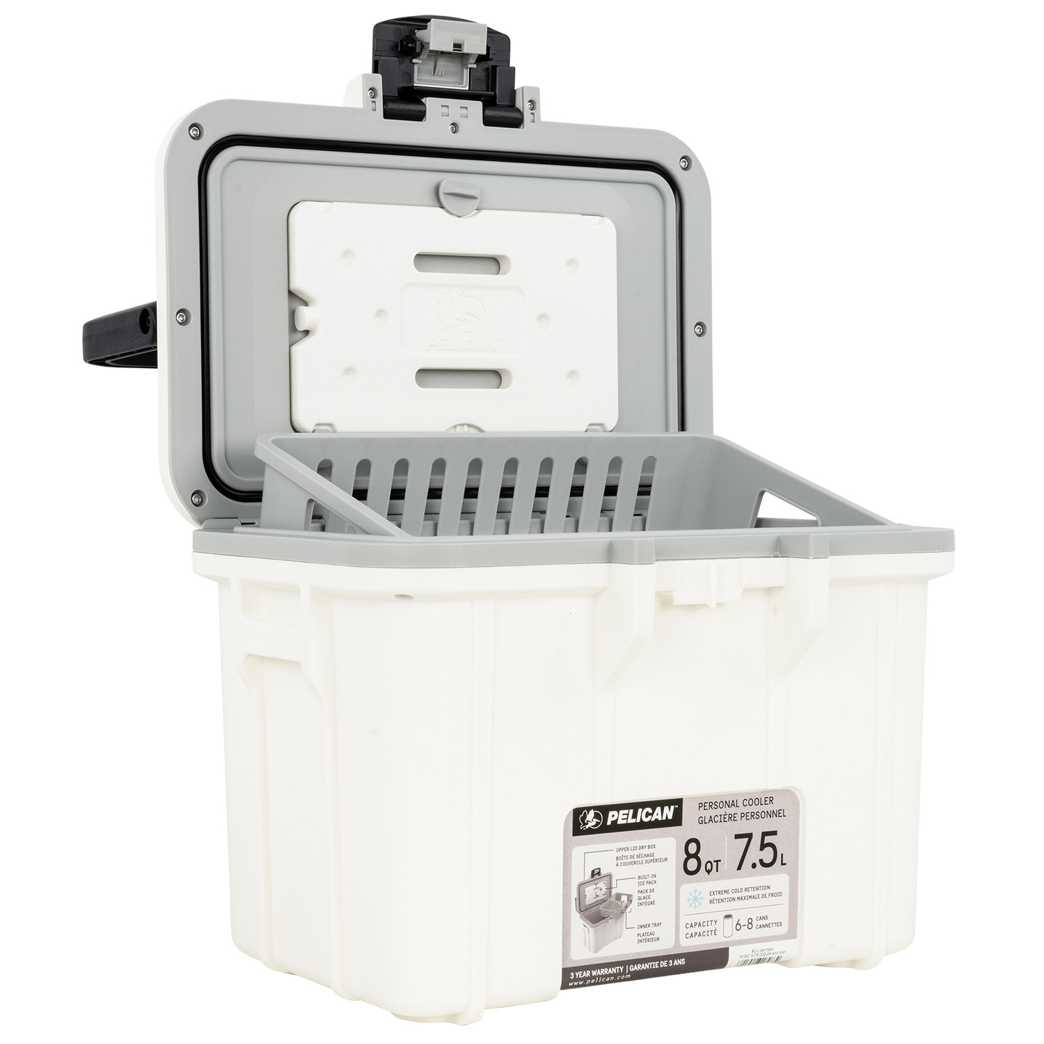 Pelican 8QT Elite Cooler Wht/gry - Image 2