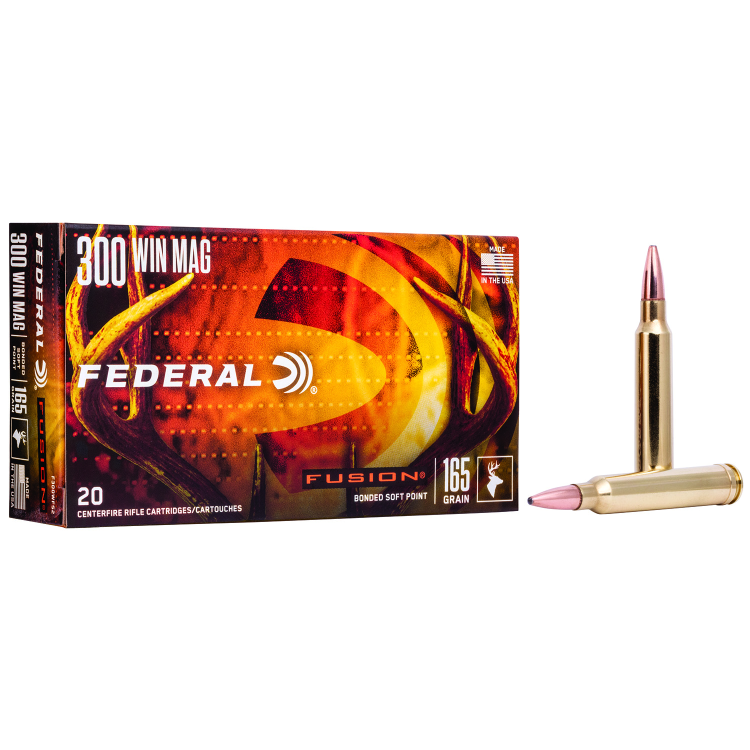 Federal Fusion 300 Win Mag 165GR Ammo 20RD