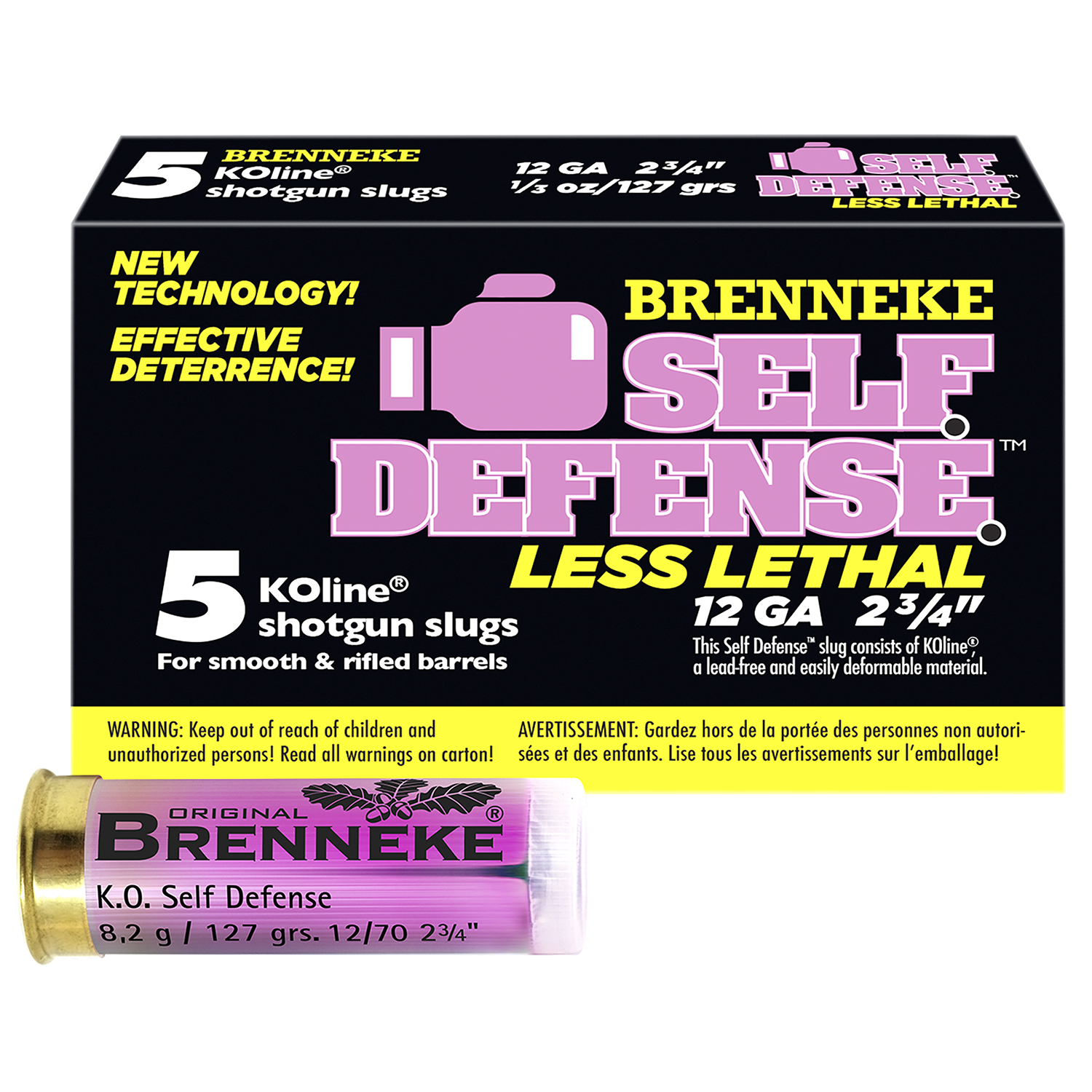 Brenneke Self Defense 12 Ga. 2 3/4 In. 1/3 Oz. Sabot Slug 5 Rd.