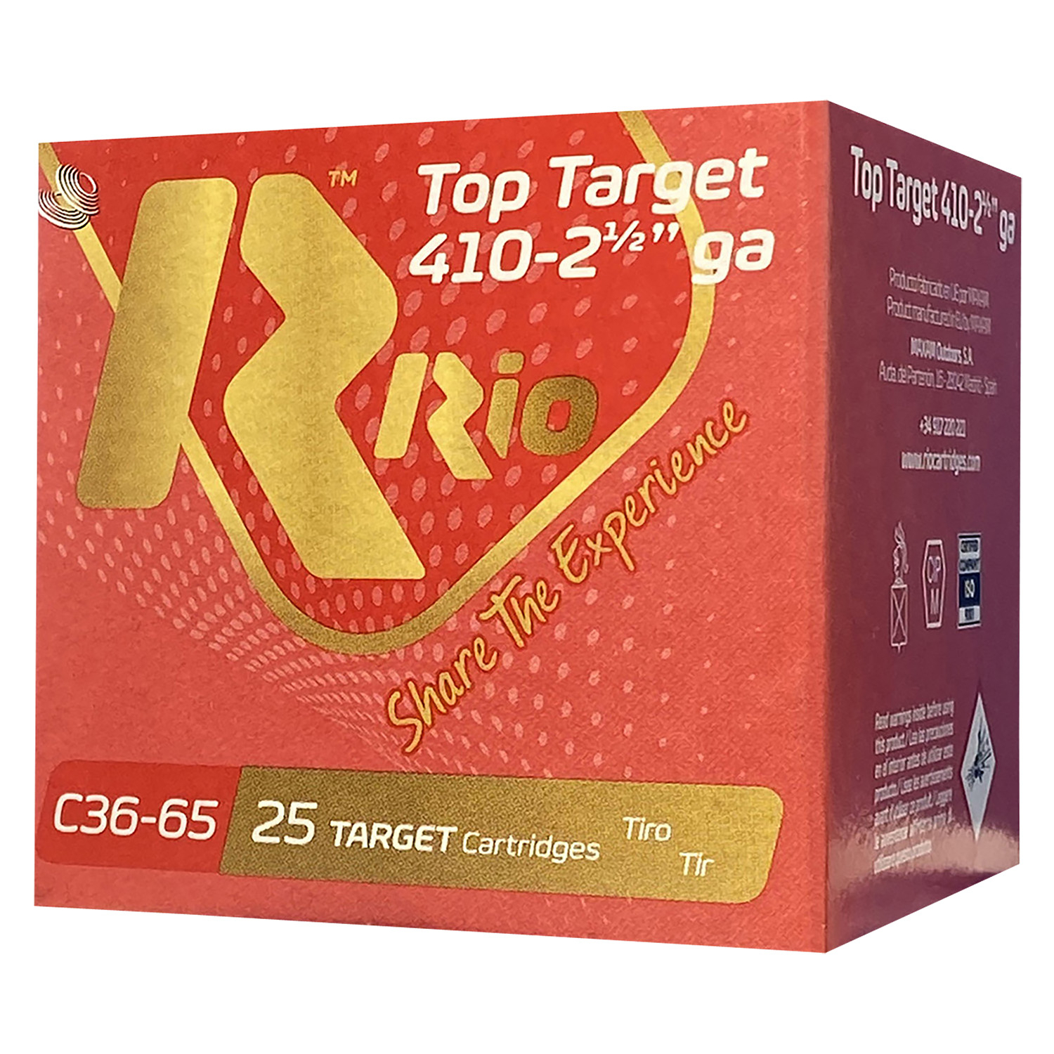Rio RC3675 Top Target 410 Gauge 2.5 1/2 Oz 7.5 Shot 25/10