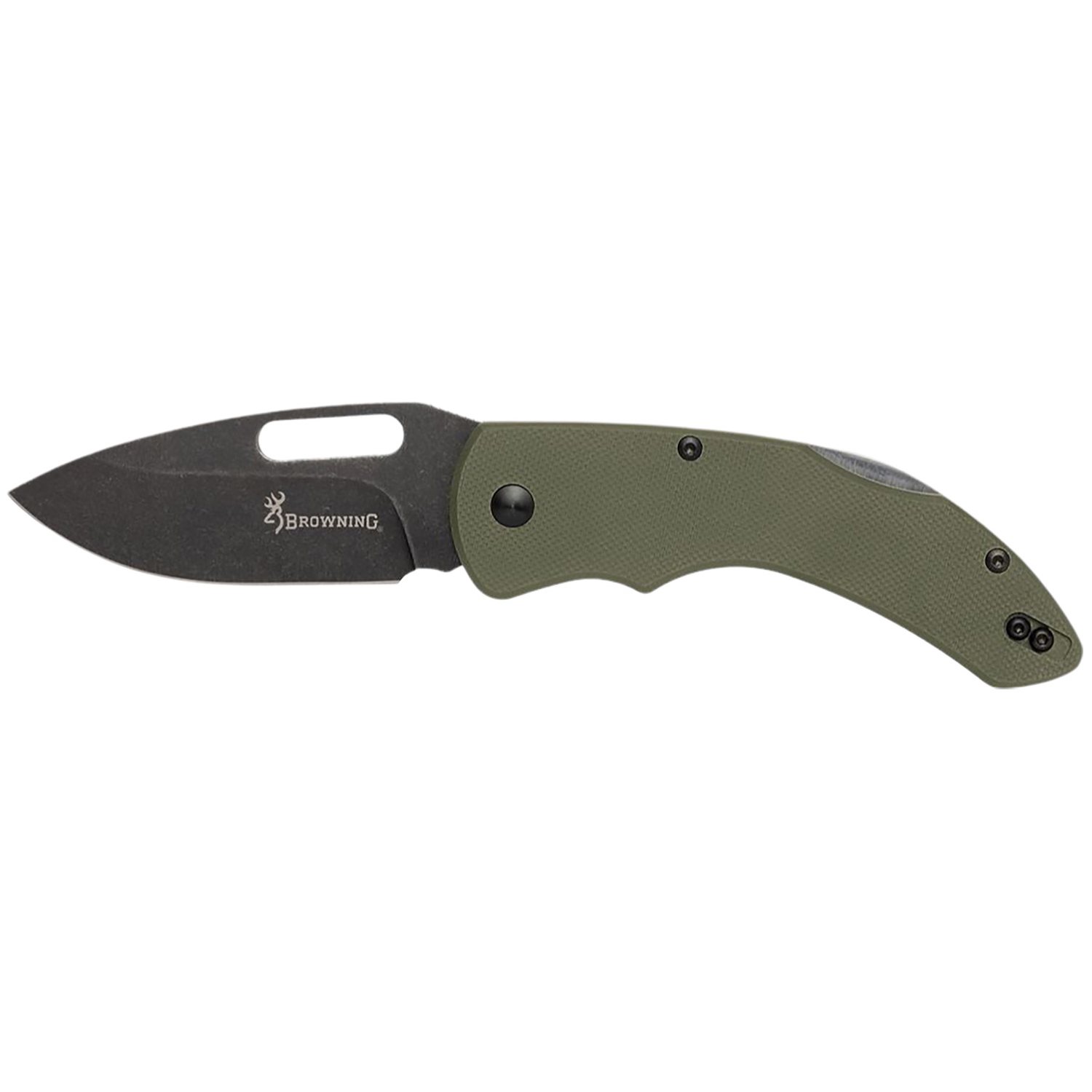 Browning Hidden Hollow Large Edc Knife 3 D2 Steel Blade Od Green