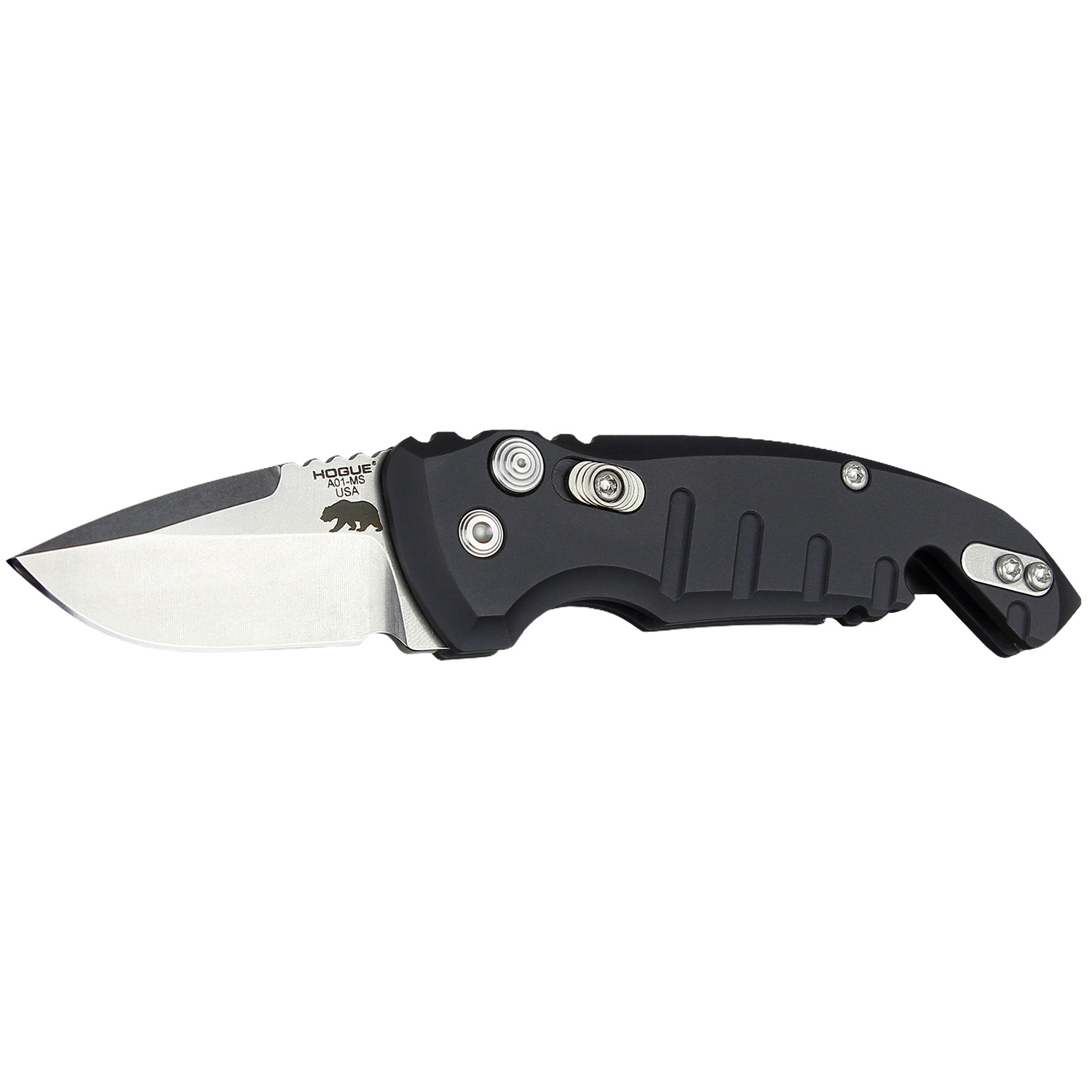 Hogue A01 Microswitch 1.95 Drop Point Knife Black