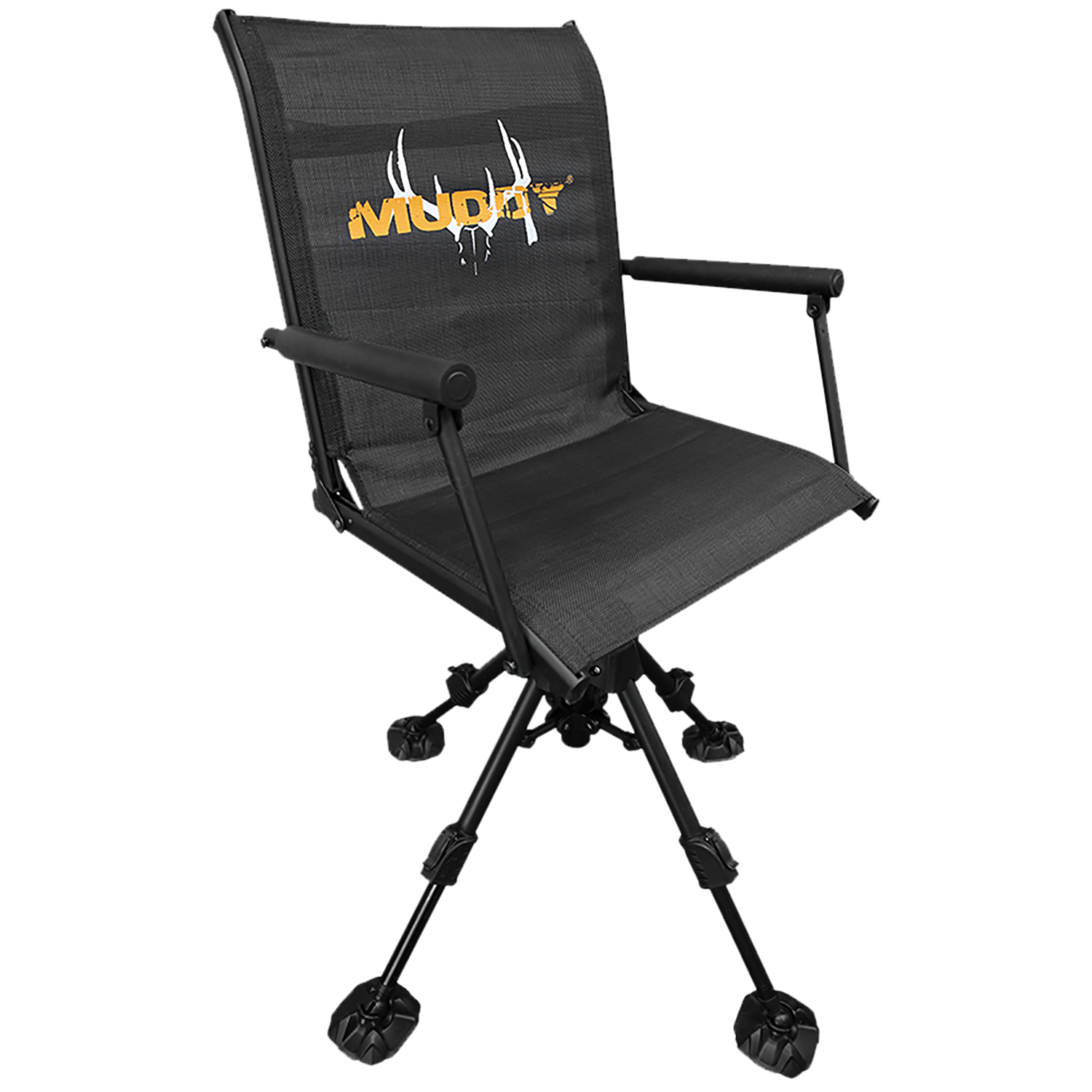 Muddy Swivel-ease Ground Seat With Adjustable Legs - Black