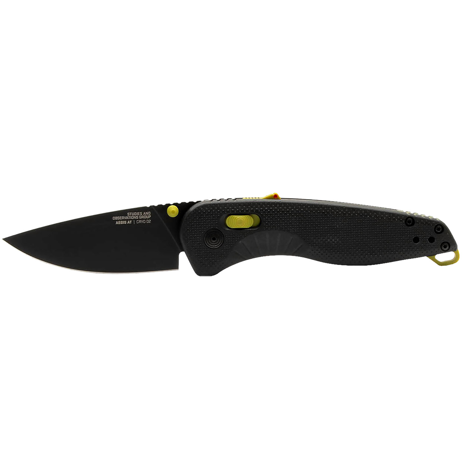 Sog Aegis at 3.13 Folding Drop Point Knife - Black/moss