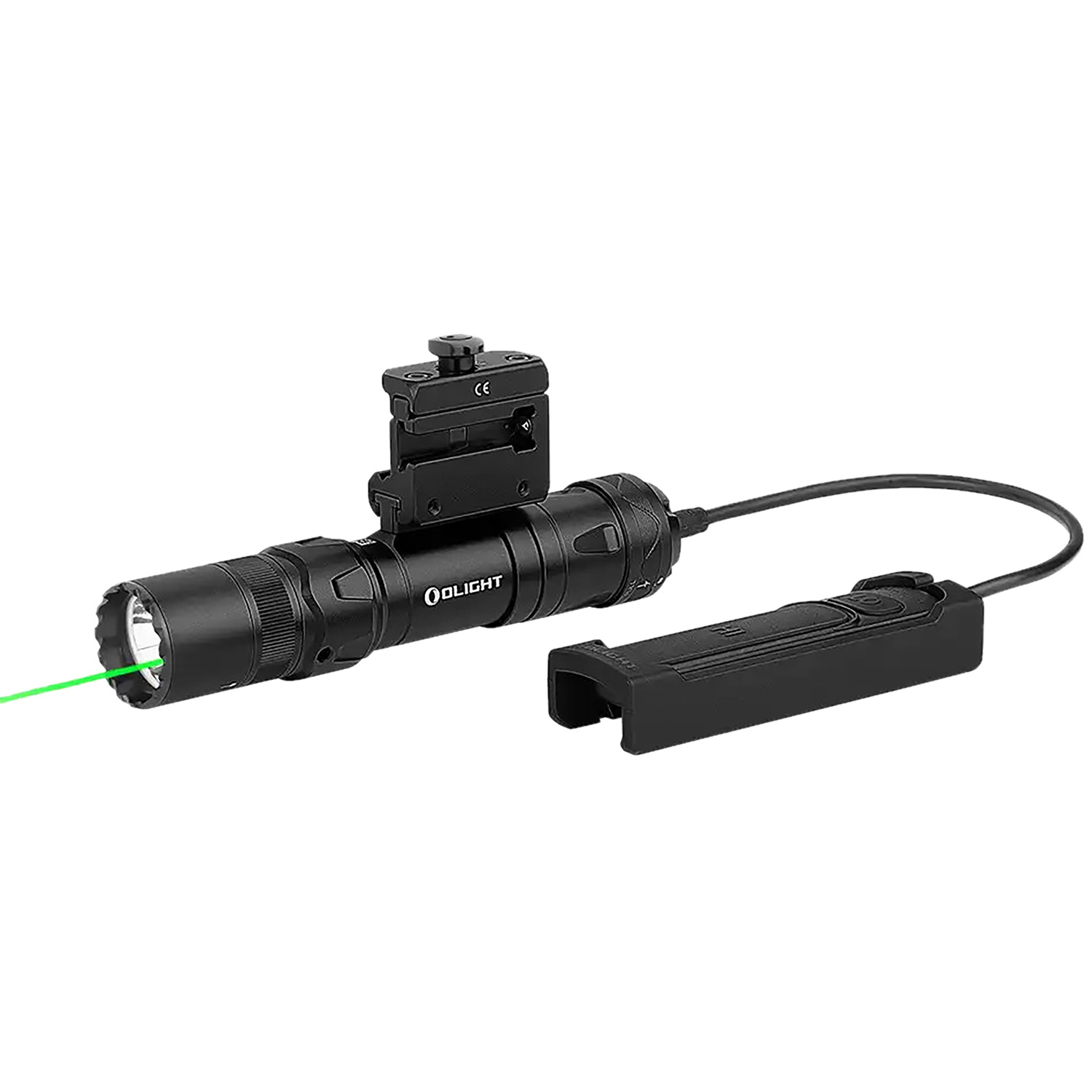 Olight Odin Gl Mini Tactical Flashlight With Green Laser - Black