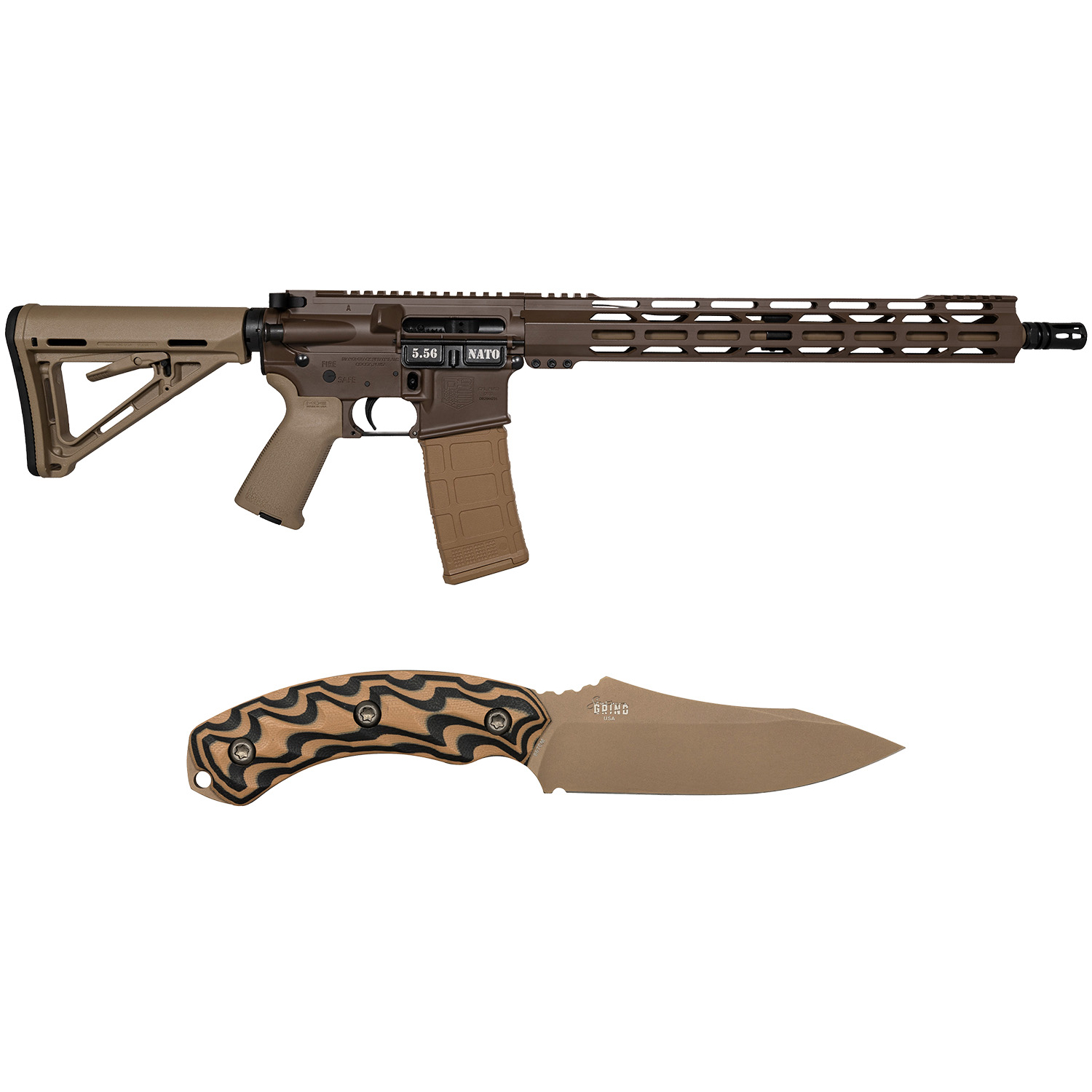 Diamondback DB15 5.56 Nato 30+1 16 Rifle With Jackal Knife Fde
