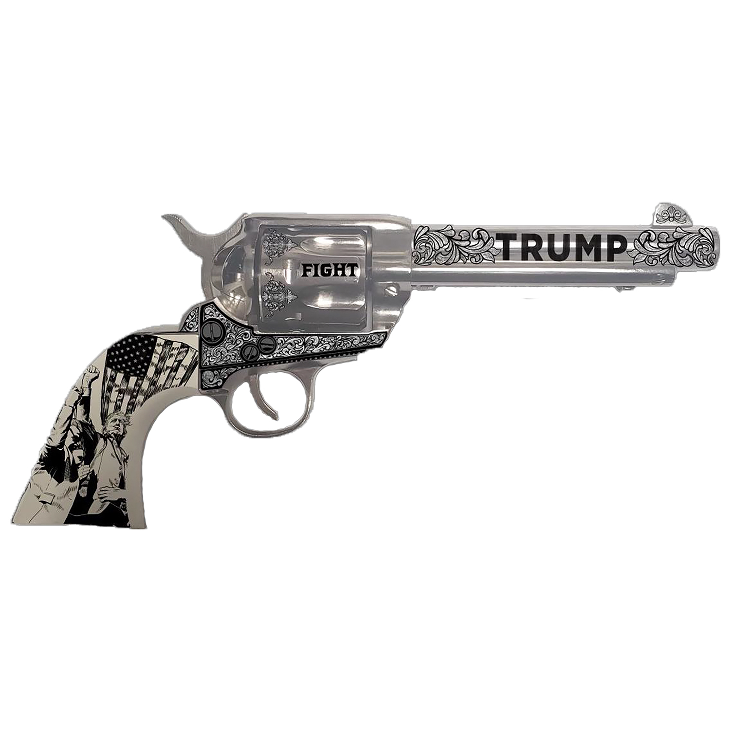 Traditions 1873 45LC 6RD Nickel Trump-fight Revolver