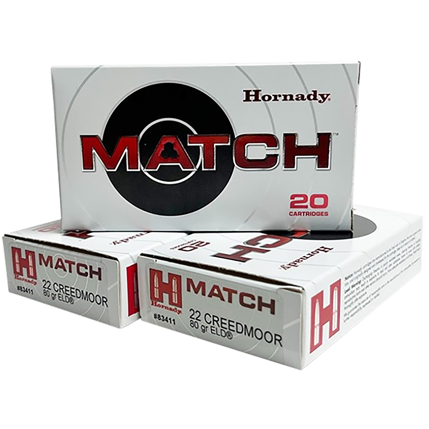 Hornady Match 22 Creedmoor 80GR Eld 20/10