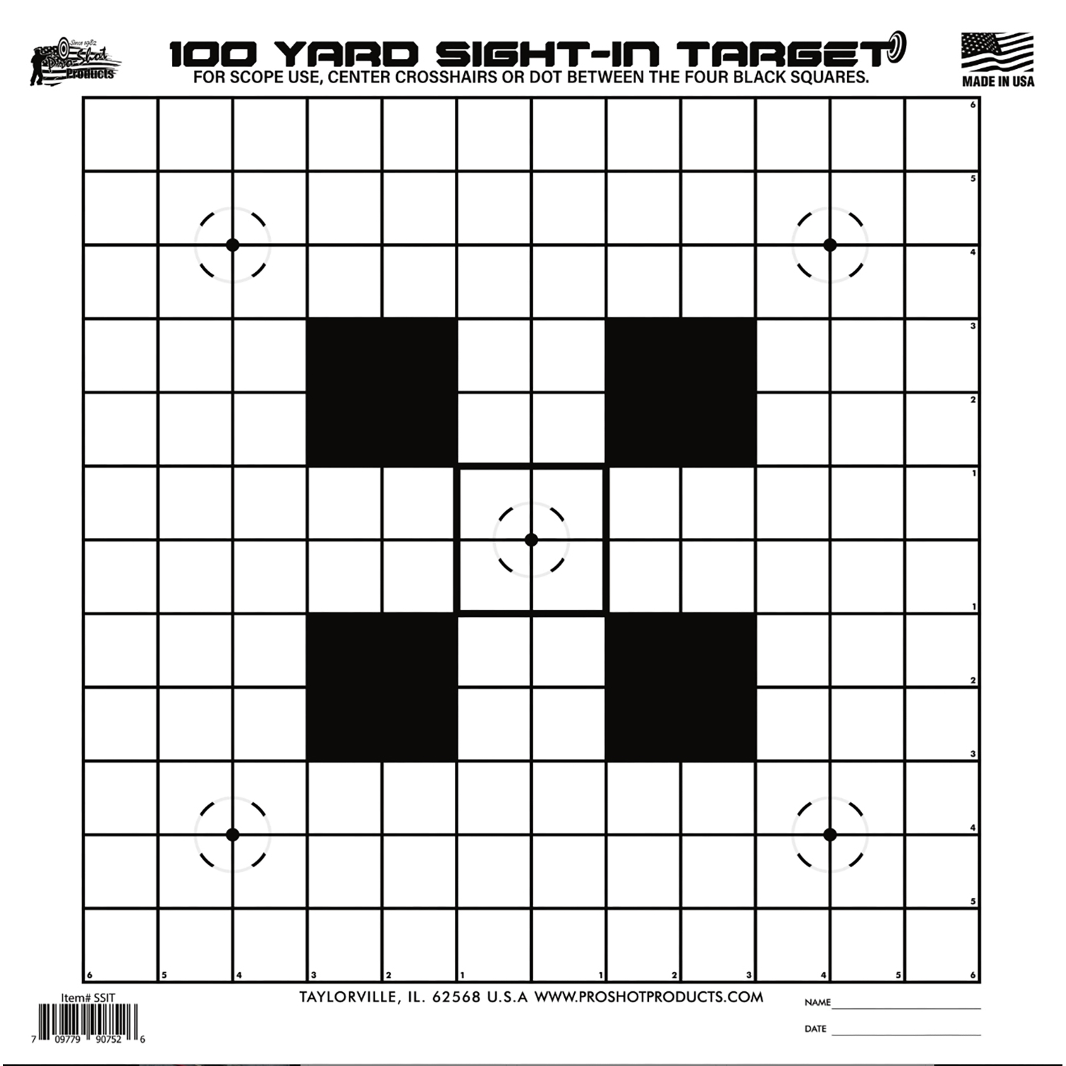 Proshot SSIT-12PK Sight-in Target 100YD 12PK