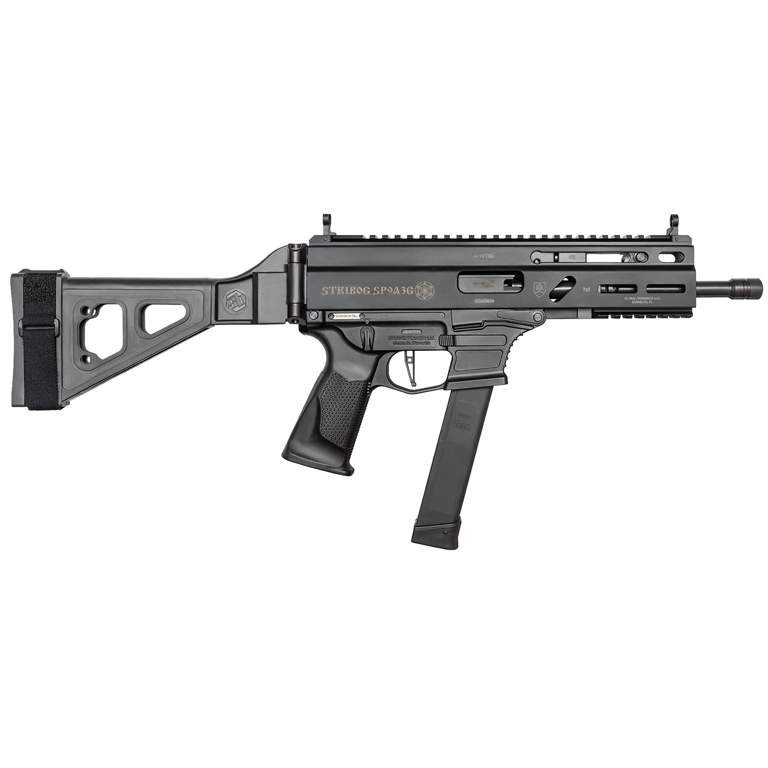 Grand Power Stribog SP9A3G 9MM 30+1 With Brace