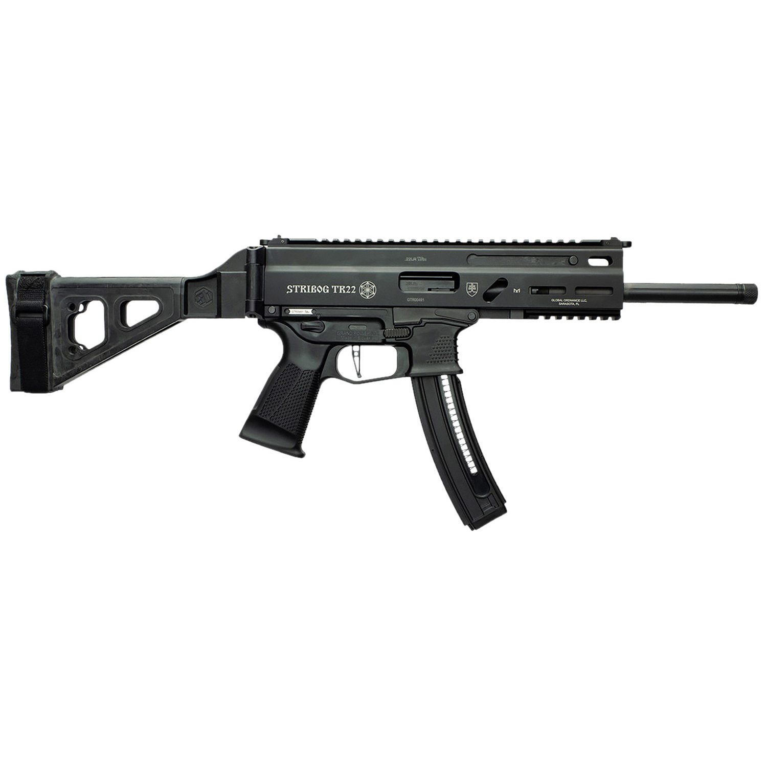 Grand Power Stribog TR22 .22 Lr 25+1 Pistol With Brace