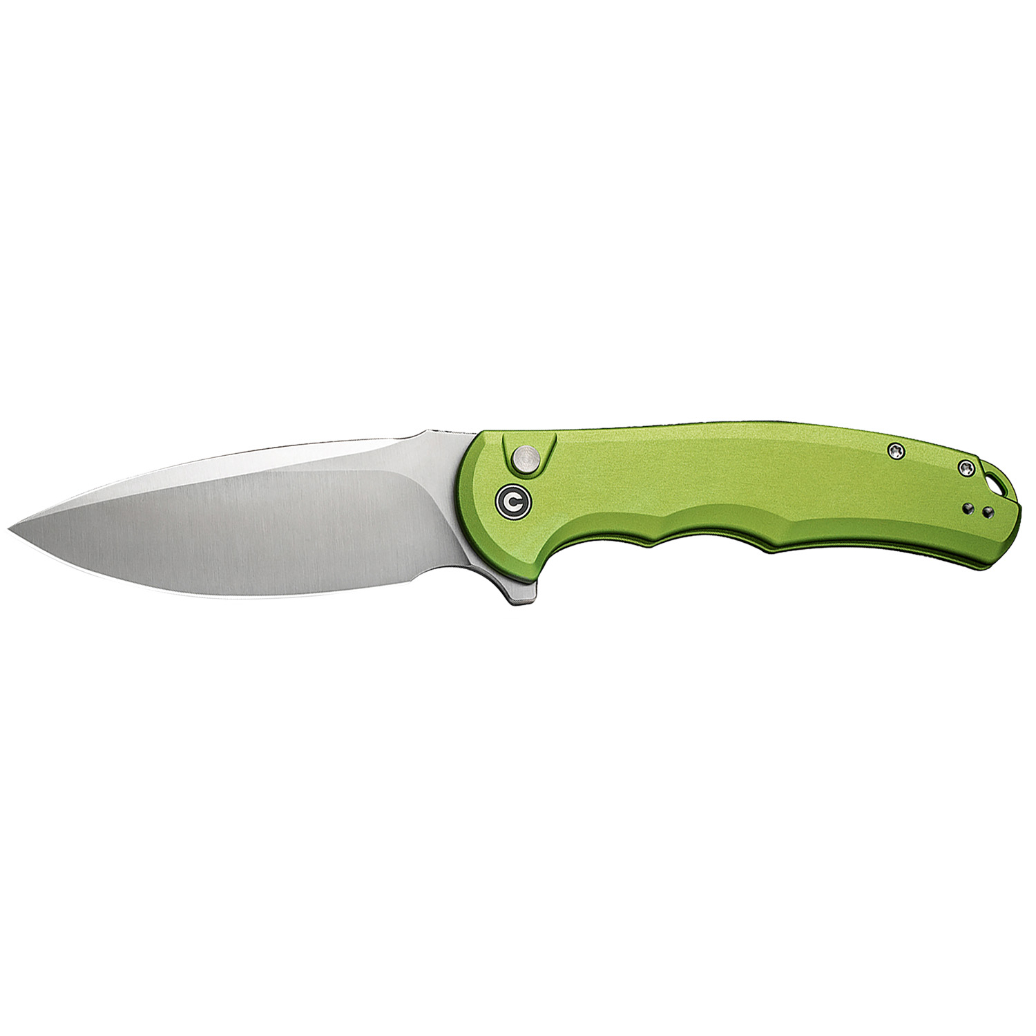 Civivi Praxis 3.75 Lime Green Aluminum/satin Button Lock Knife