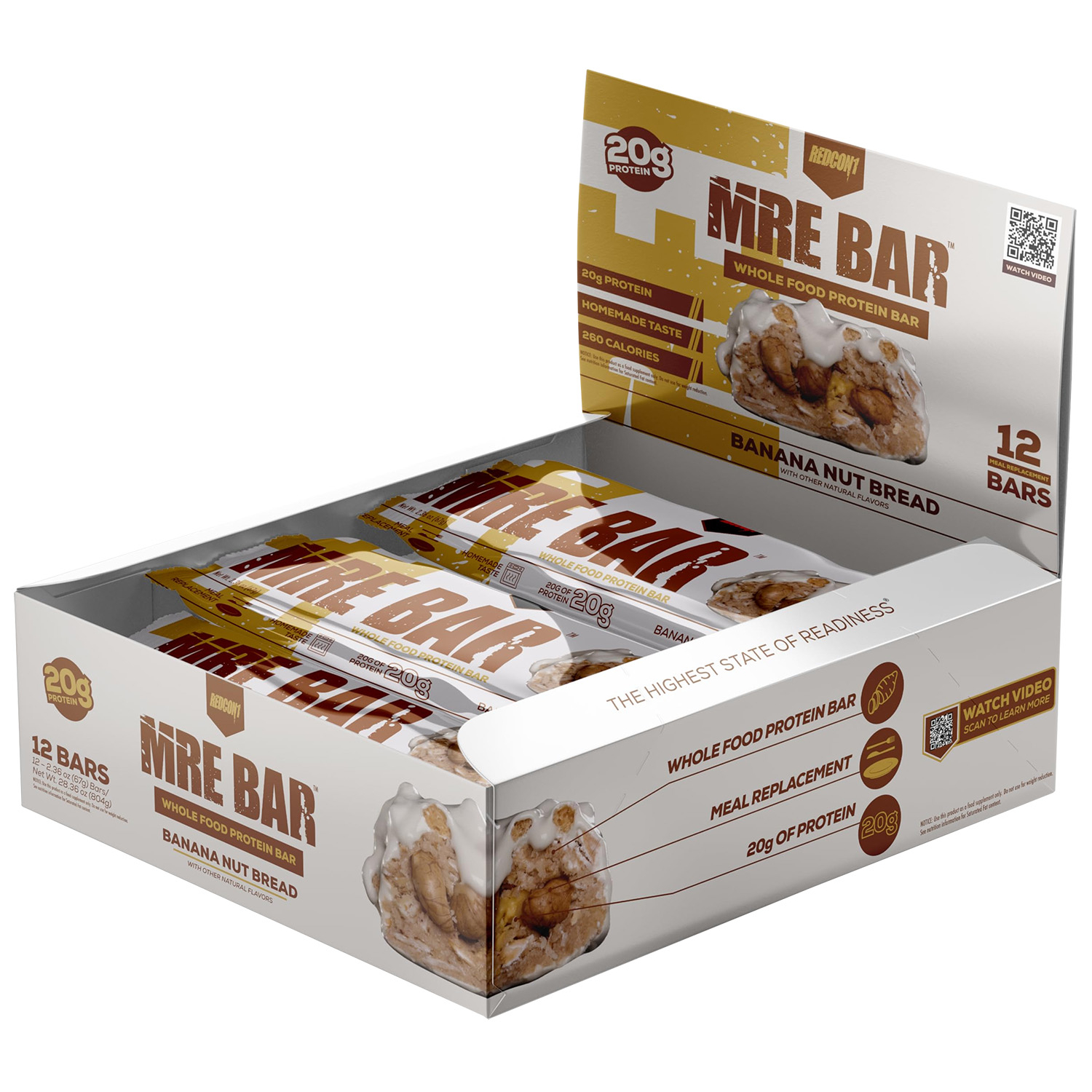 REDCON1 Mre Protein Bar Banana Nut Bread 12 Pack