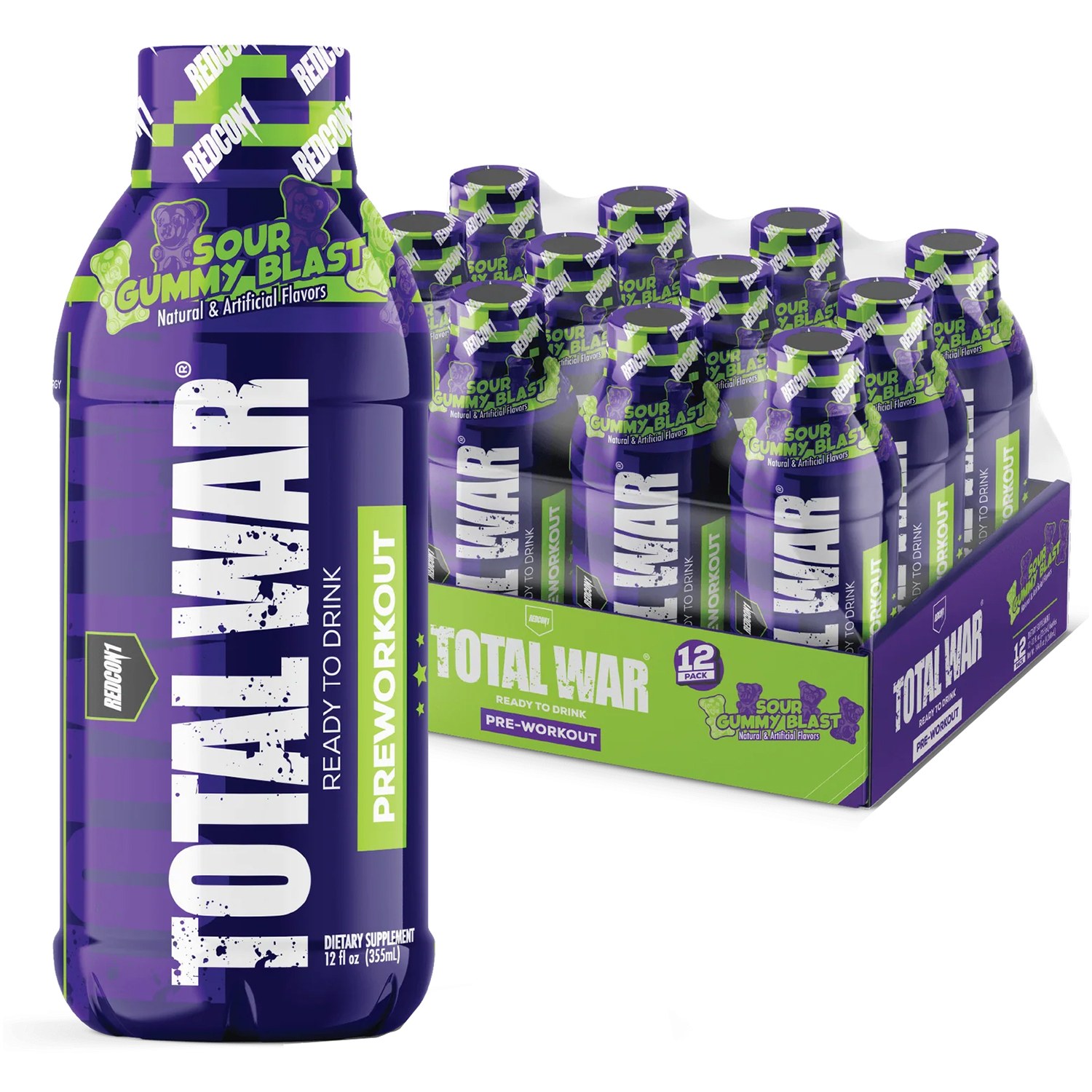 REDCON1 Total War Ready to Drink Sour Gummy 12 Pack