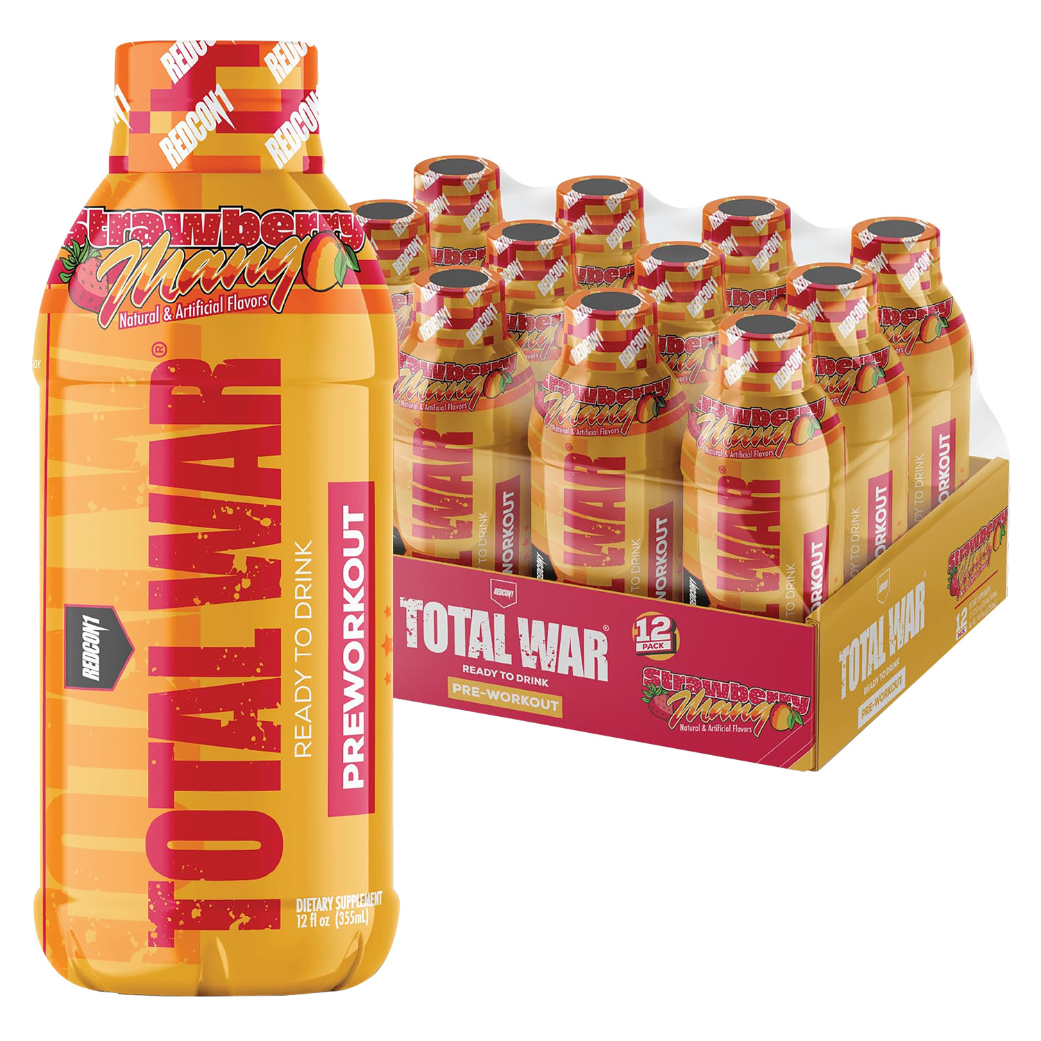 REDCON1 Total War Ready to Drink Strawberry Mango 12 Pack