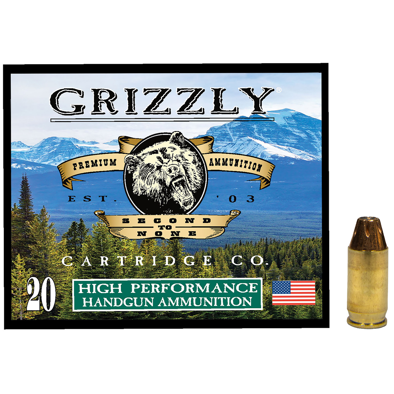 Grizzly Ammo (rintoul) .380 ACP 90gr JHP – 20rd