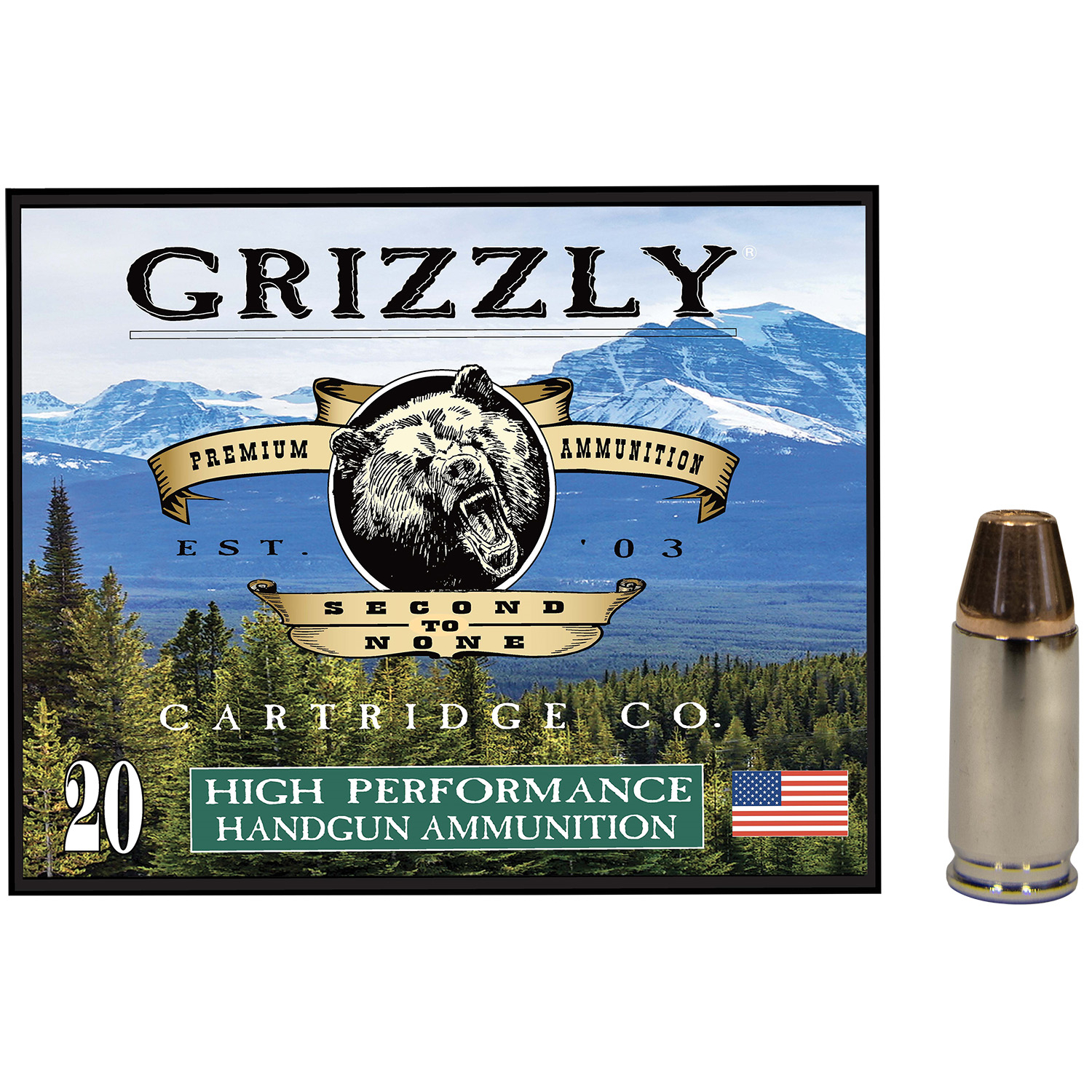 Grizzly GC9M+P1 9MM+P 124GR Full Metal Jacket Flat Point 20/10