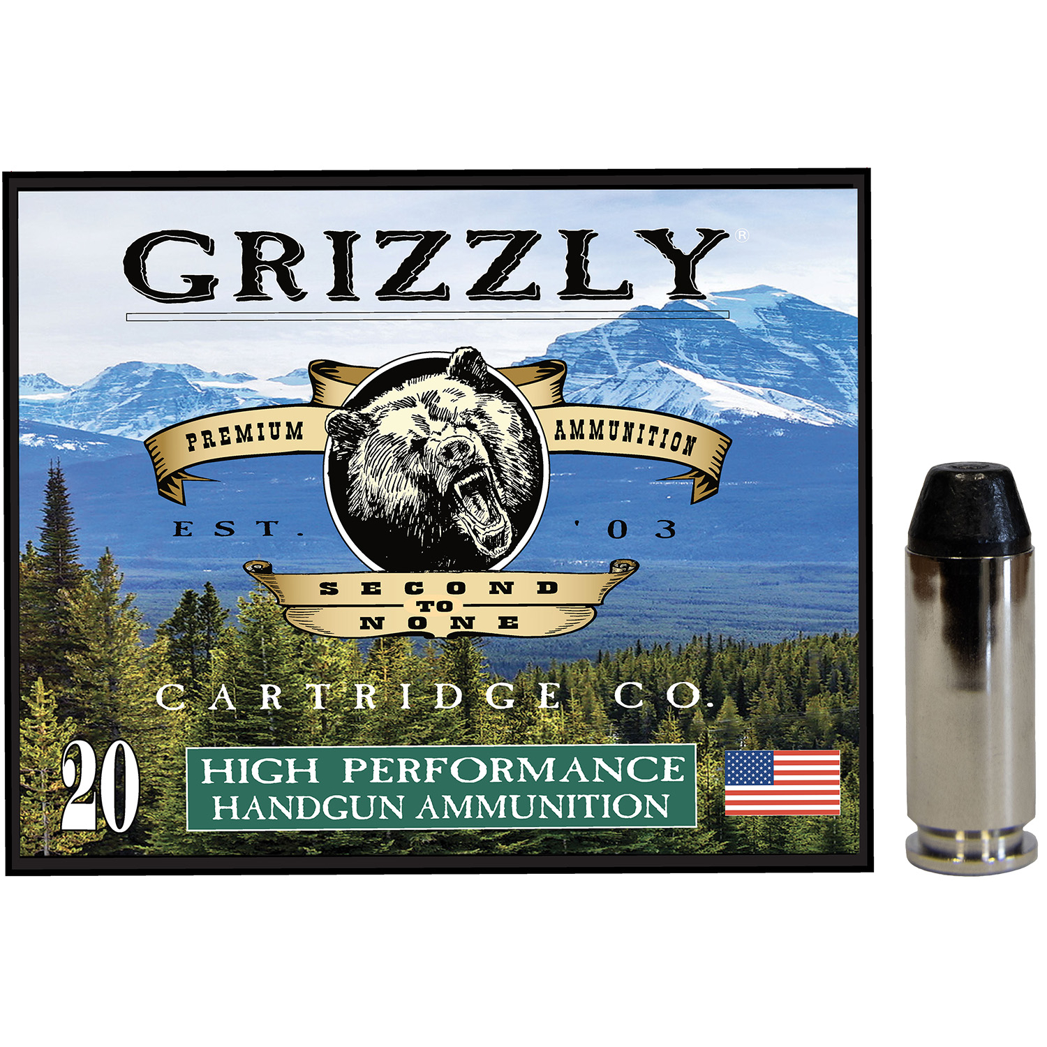 Grizzly GC10M10 10MM 220GR Full Metal Jacket Flat Point 20/10