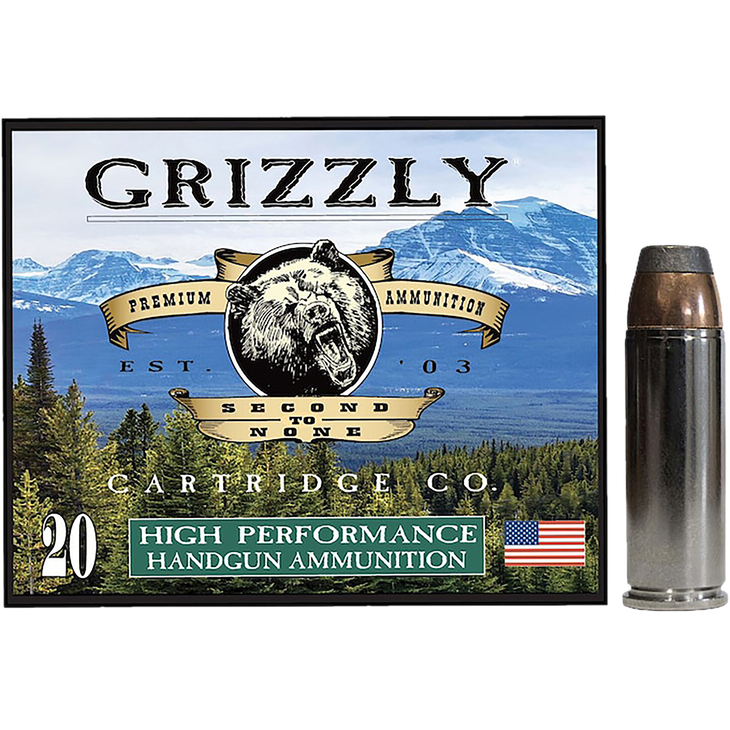 Grizzly GC45C+P10 45COLT+P 300GR Bonded Flat Point 20/10