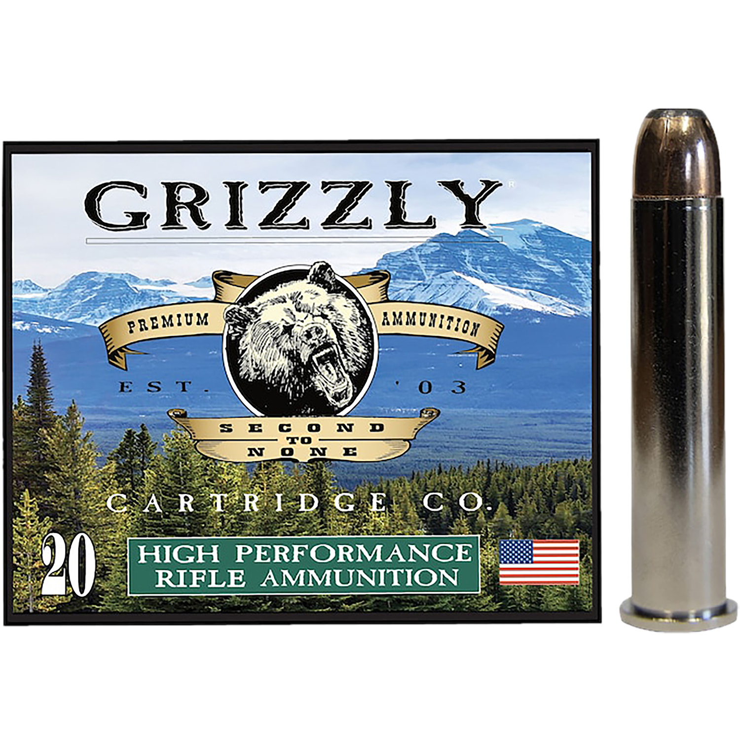 Grizzly GC45/70+P3 45-70 Gov 350GR Bonded Flat Point 20/10