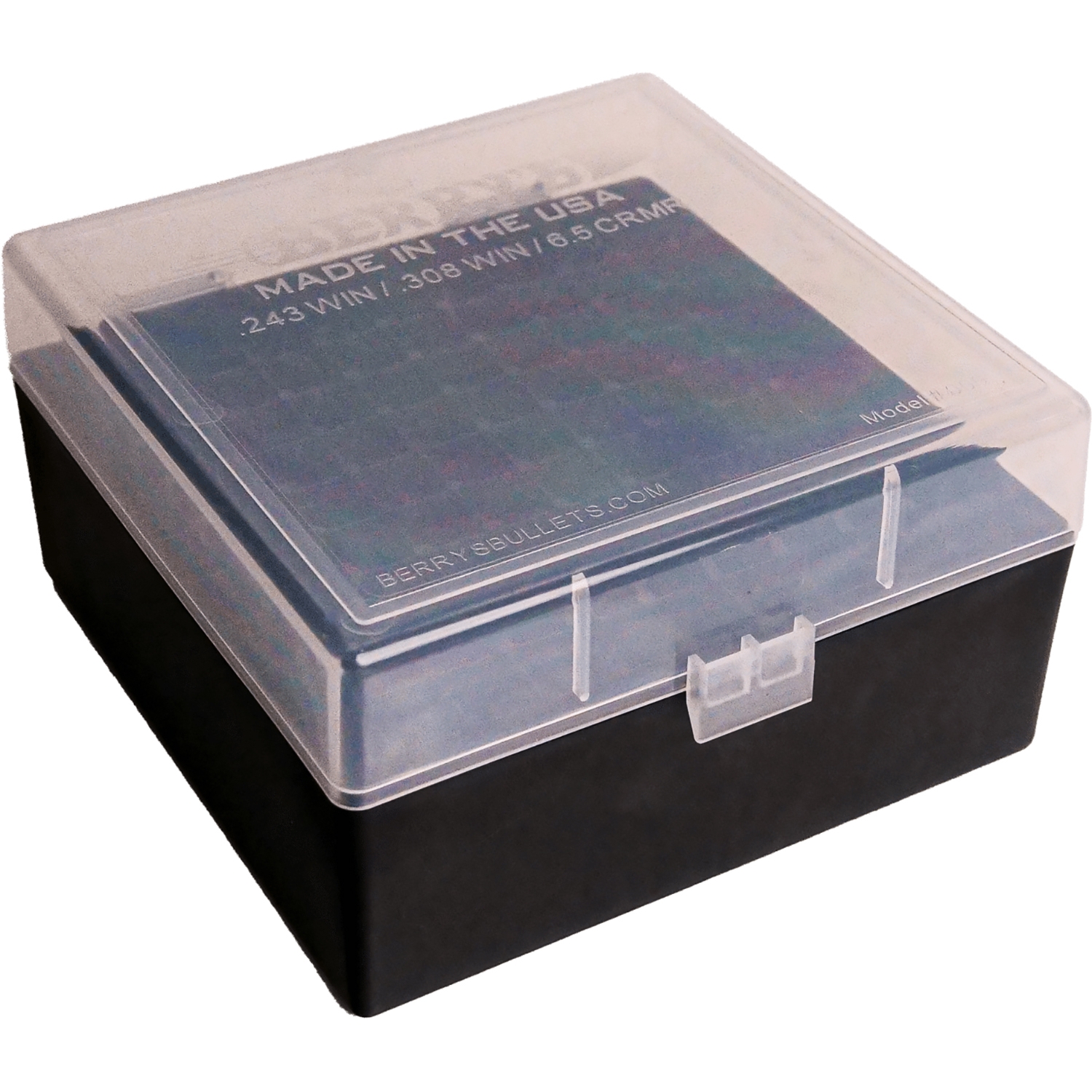 Berrys 25338 Ammo Box 100RD Clear/black Polypropylene