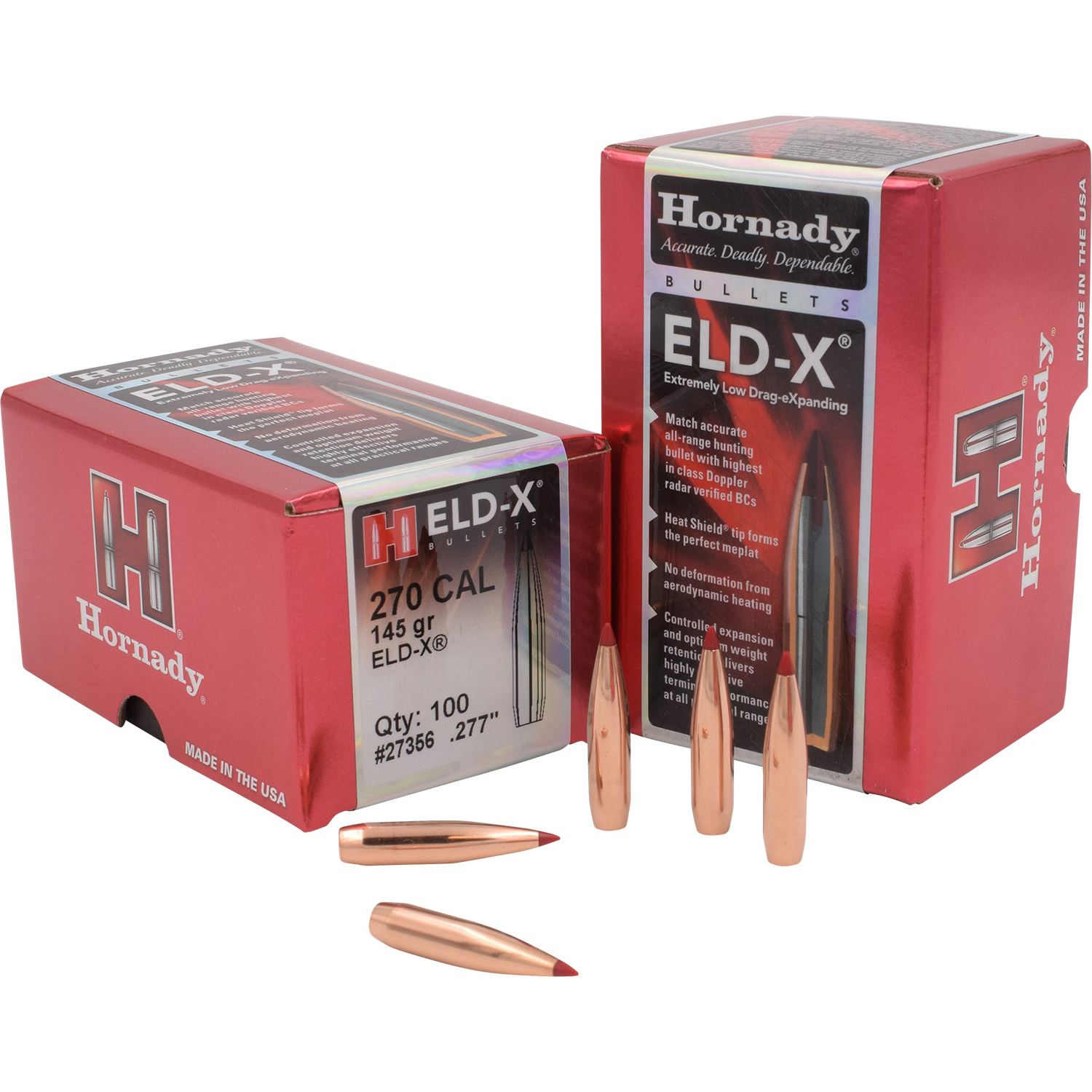 Hornady 270 Win .277 145 Gr Eld-x 100 Rounds