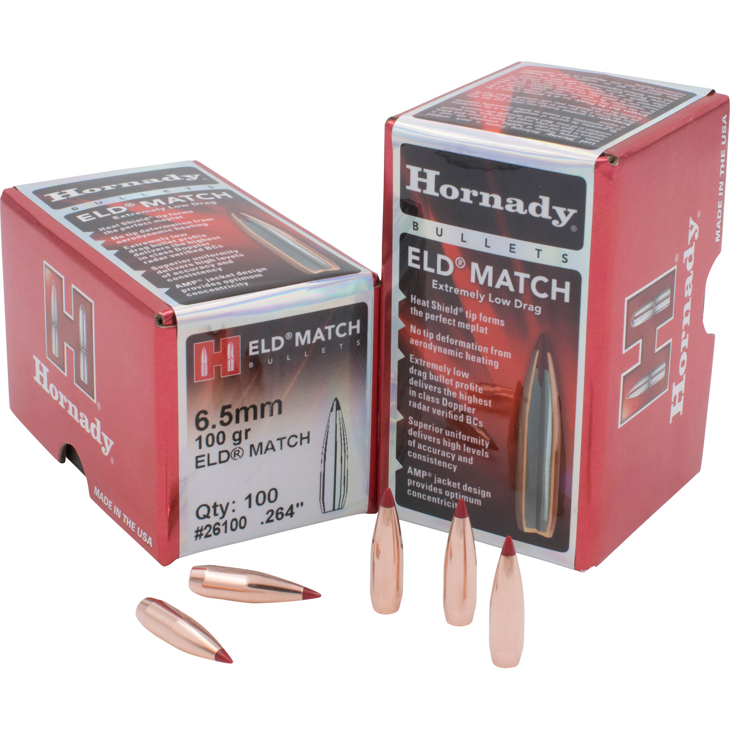Hornady 6.5MM .264 100 Grain Eld-match Bullets 100 Rounds