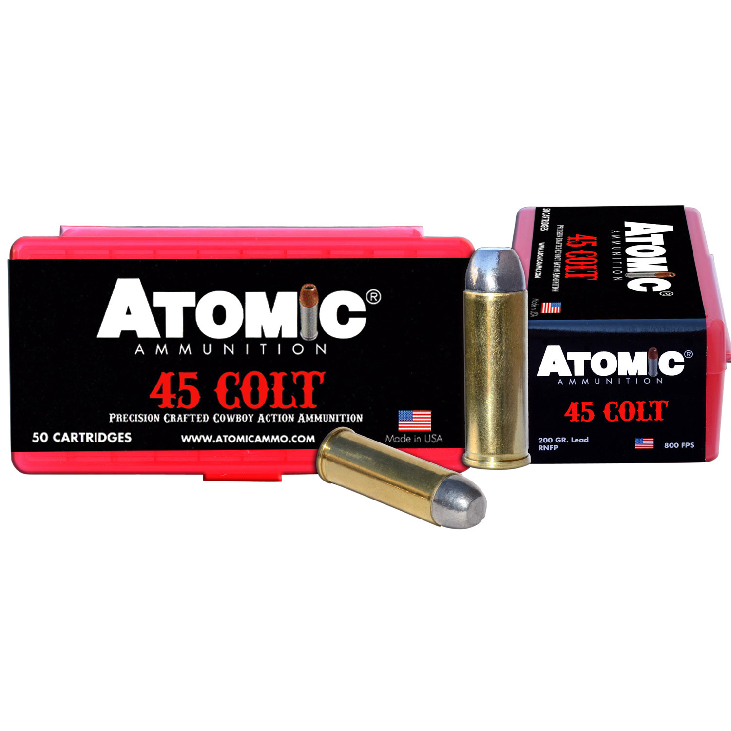 Atomic Cowboy Action 45 Colt 200GR Lead Rn Fp 50RD 10BX/CS