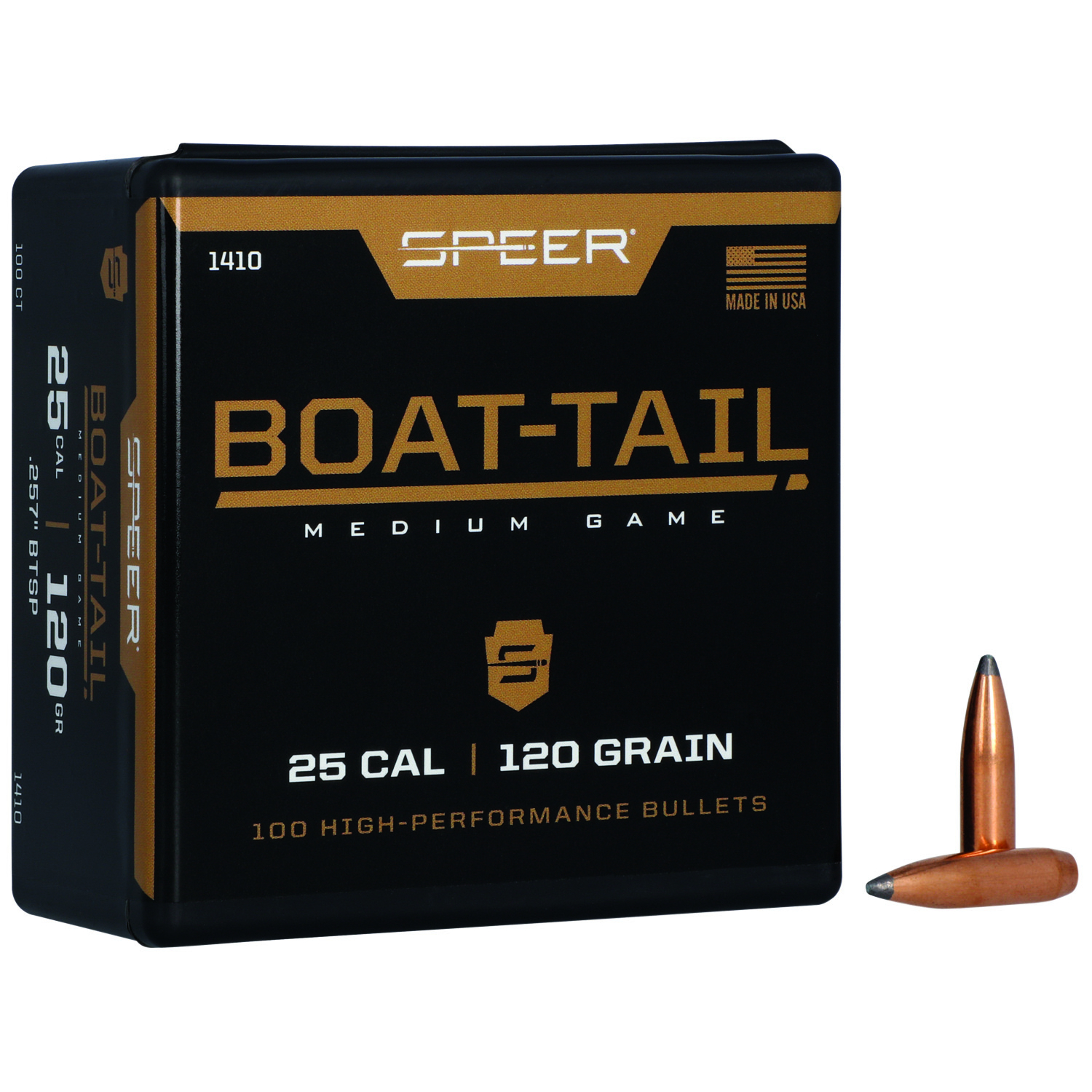 Speer 25 Caliber .257 120 Gr Jacketed Soft Point Boat Tail Bullets