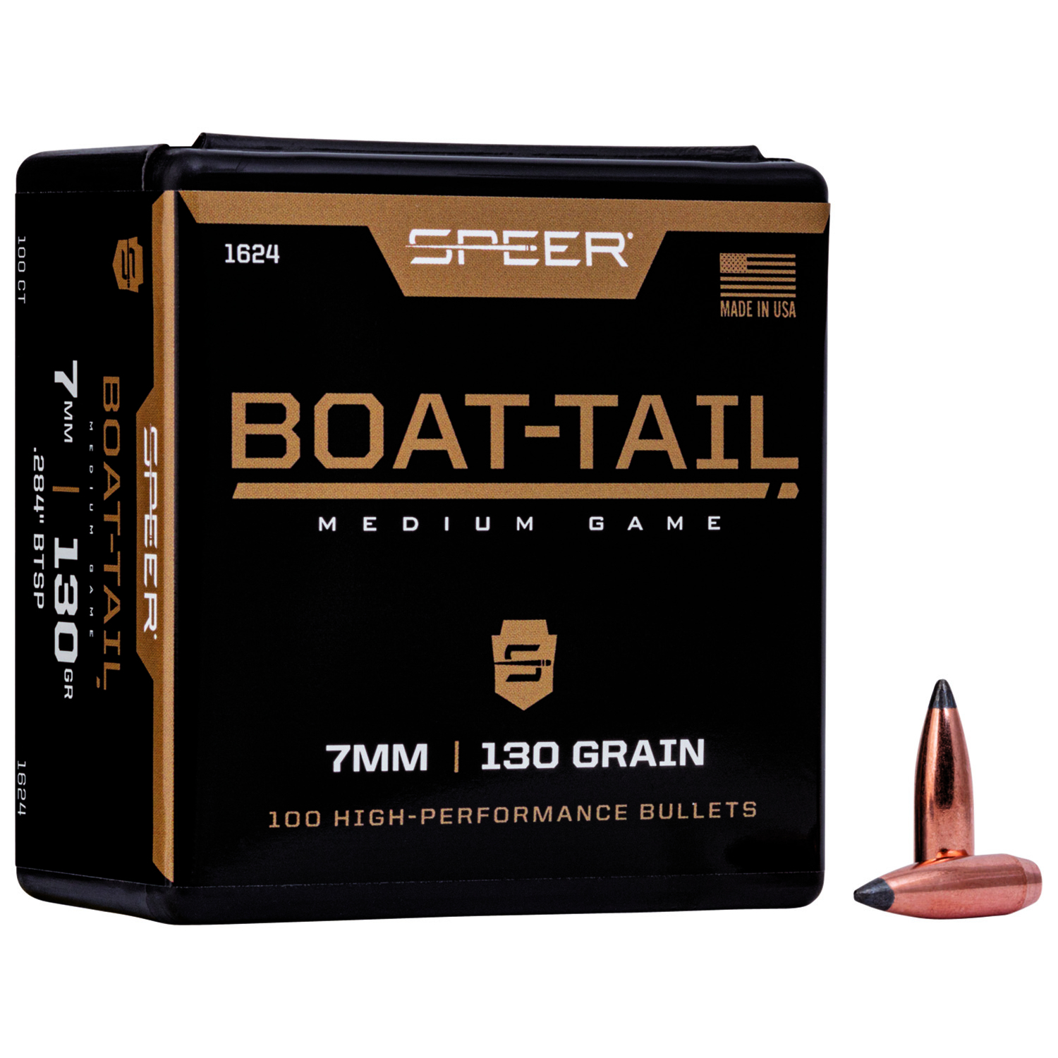 Speer Bullets 7MM .284 130 Gr Jacketed Soft Point Boat Tail 100 Per Box
