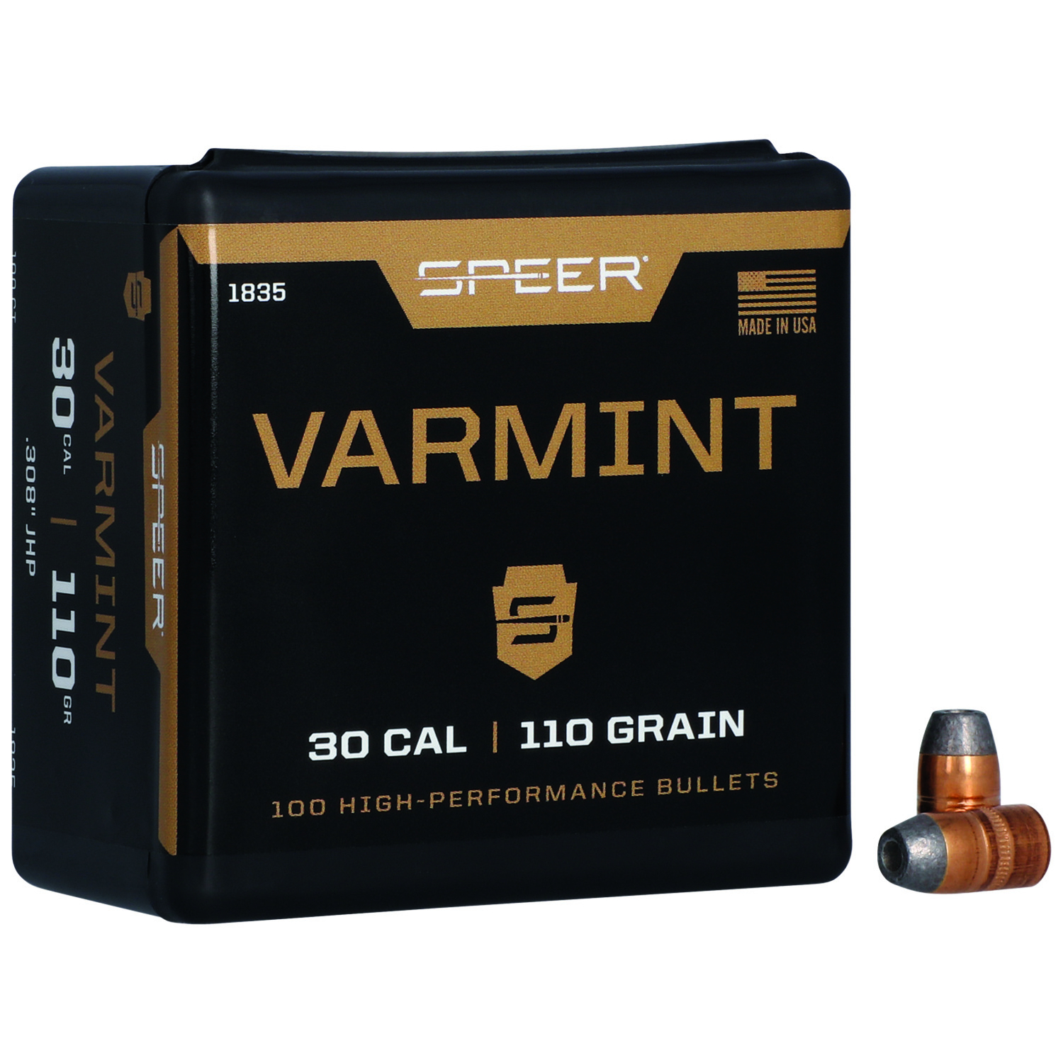 Speer Varmint 30 Cal .308 110 Gr Jacketed Hollow Point 100 Per Box
