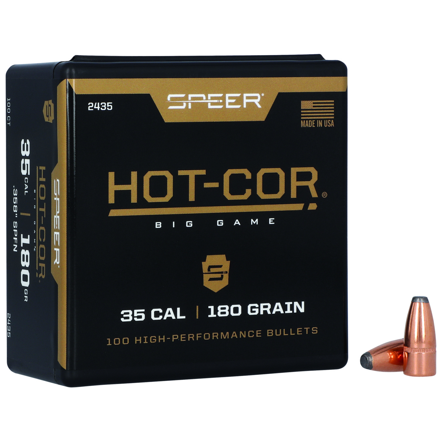 Speer Hot-cor 358 Cal 180 Gr Spitzer Soft Point 100 Per Box