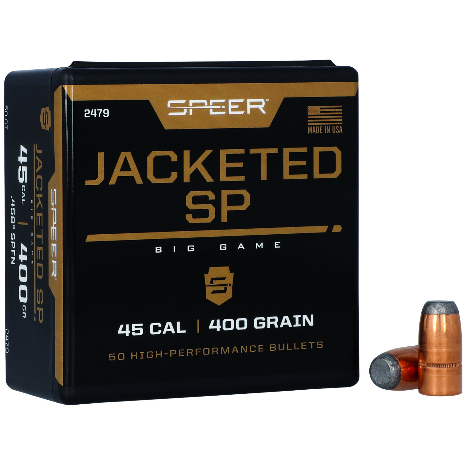 Speer 45 Caliber .458 400 Gr Soft Point Flat Nose 50 Per Box