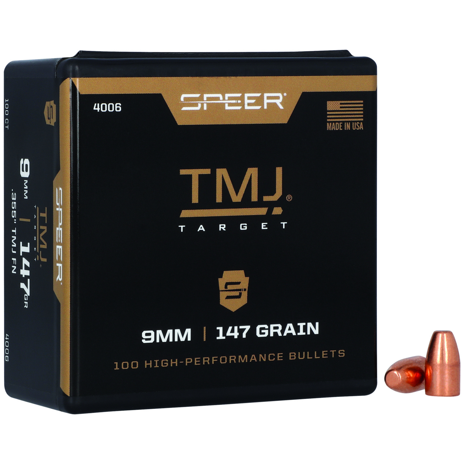 Speer 9MM .355 147GR Total Metal Jacket Tmj 100 Per Box