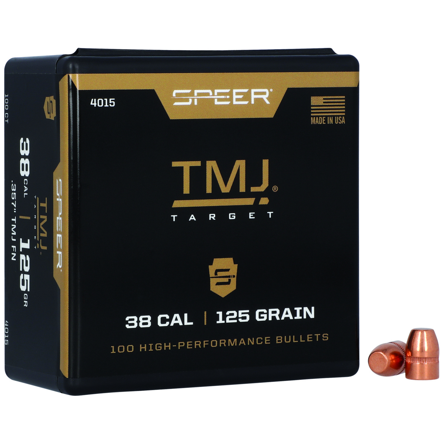 Speer 38 Cal .357 125 Gr Total Metal Jacket Tmj 100 Per Box